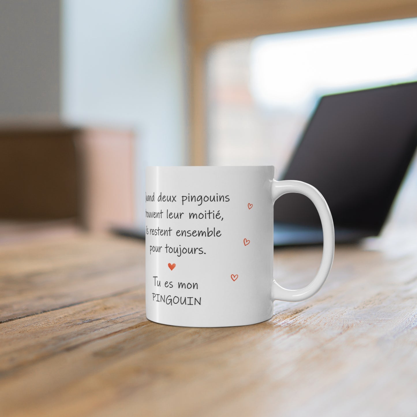 Tasse Tu Es Mon Pingouin – Mug Couple Pingouins Amoureux – Cadeau Romantique Homme Femme 325ml
