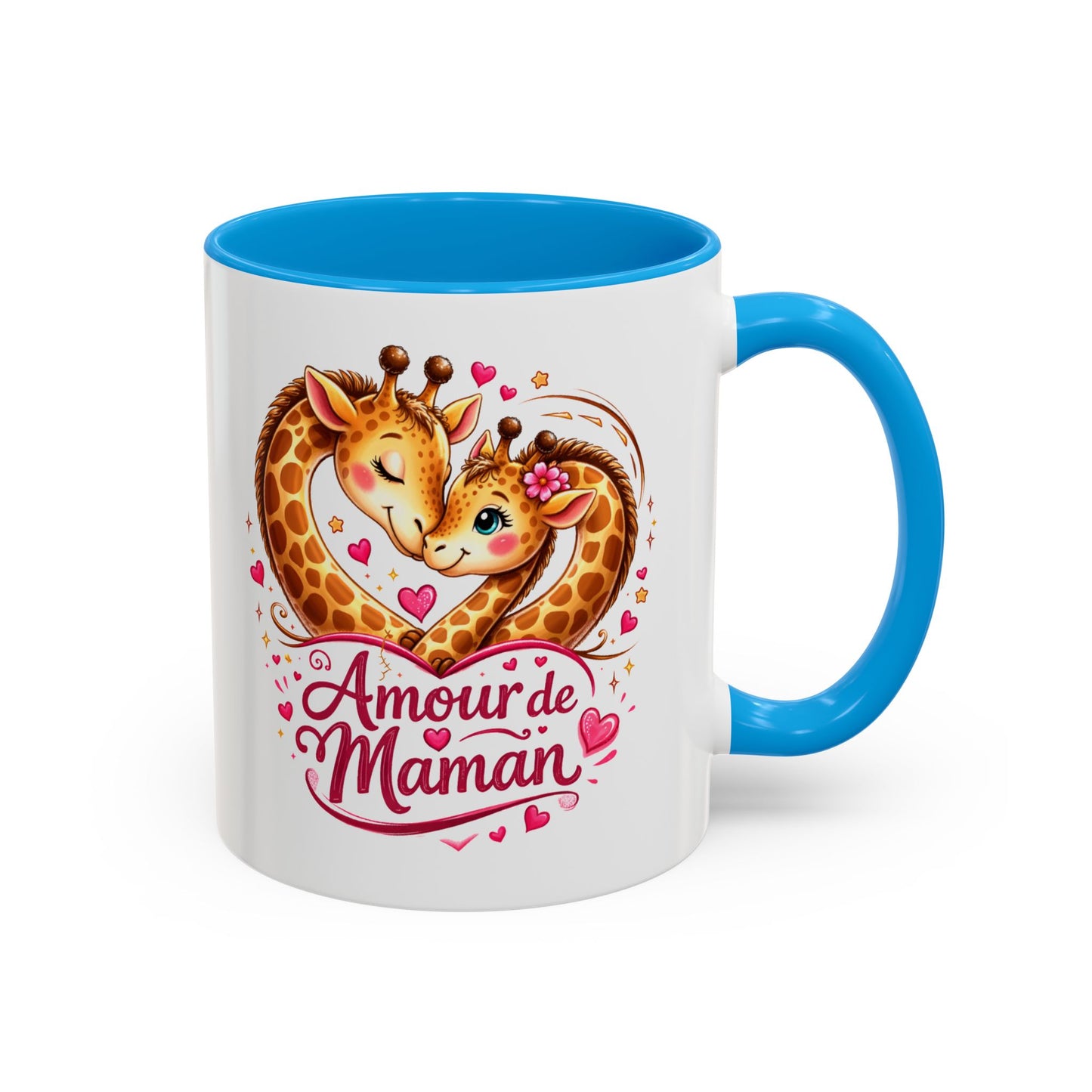 Tasse Amour de Maman Girafes – Mug Mignon Mère Enfant – Cadeau Fête des Mères Anniversaire – Céramique 325ml