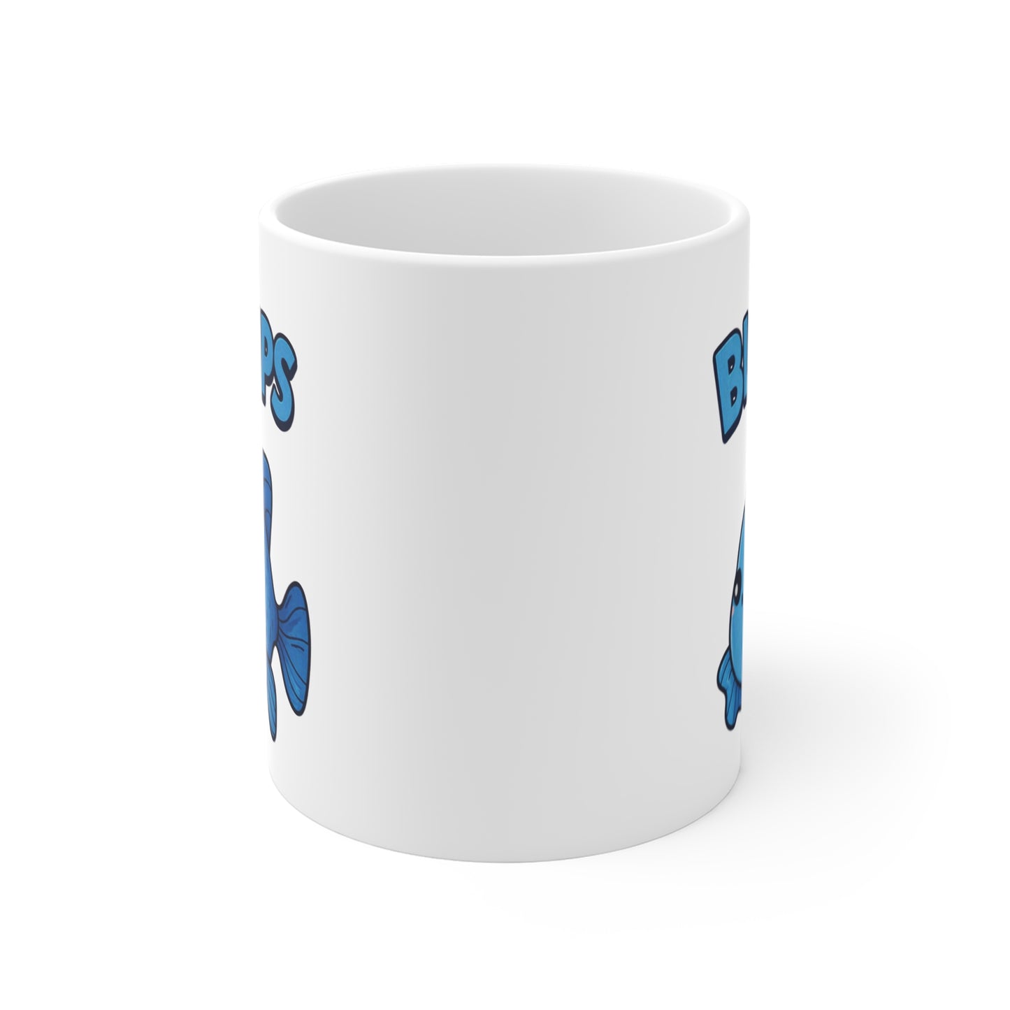 Tasse Bloups Poisson Kawaii – Mug Animal Marin Mignon Bleu – Cadeau Humour Enfant Homme Femme 325ml