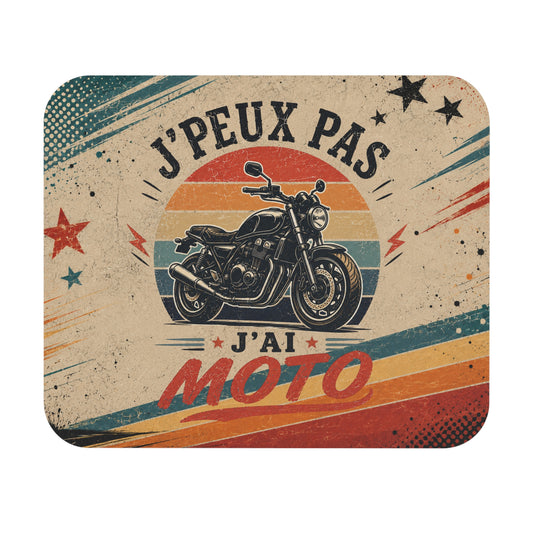 Tapis de Souris Moto Homme J'Peux Pas J'Ai Moto – Cadeau Humour Motard Vintage Deux Roues Bureau Ordinateur