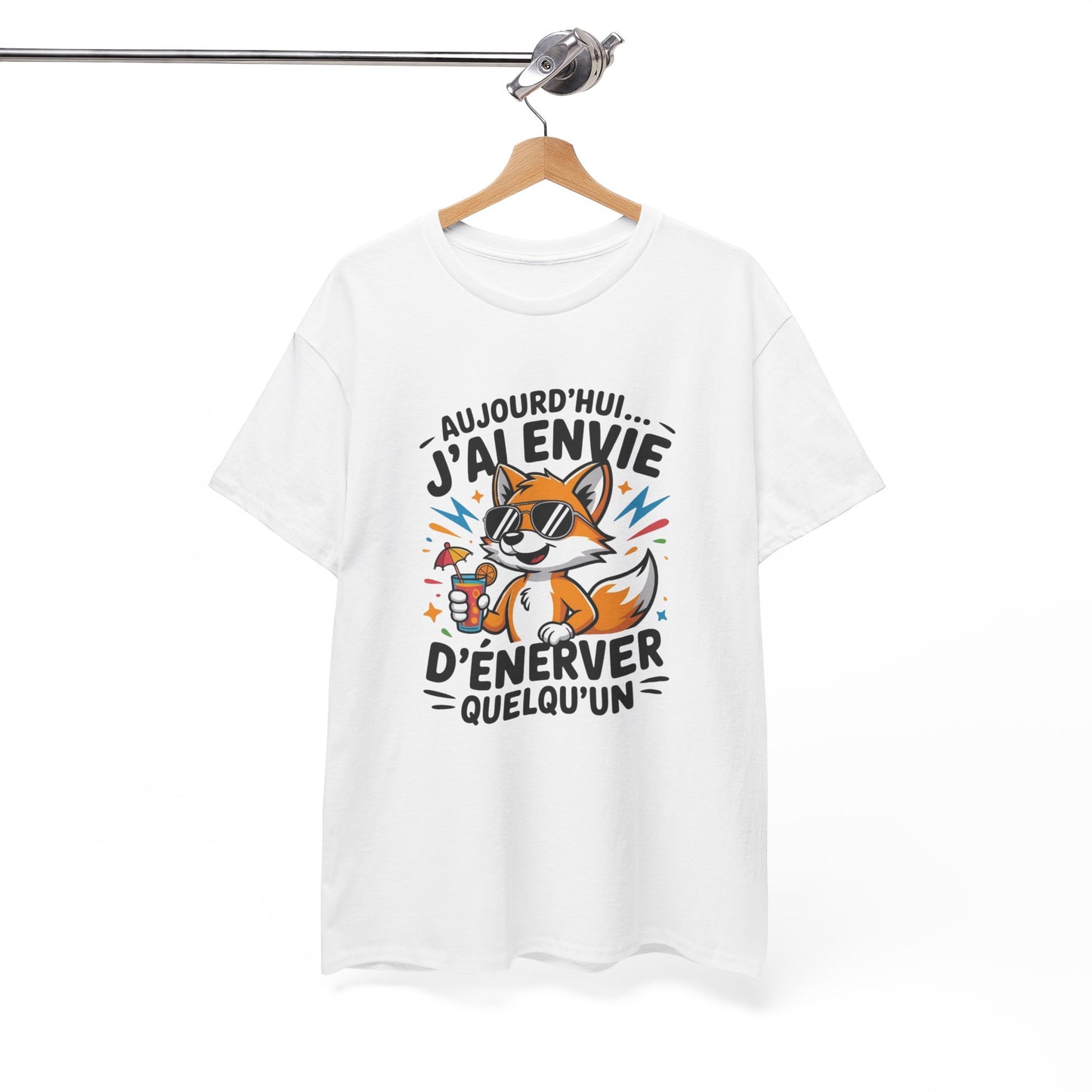 T-Shirt Humoristique Renard Homme Femme – Tee Shirt Drôle Sarcastique – Cadeau Fun Adulte Noir Blanc Gris