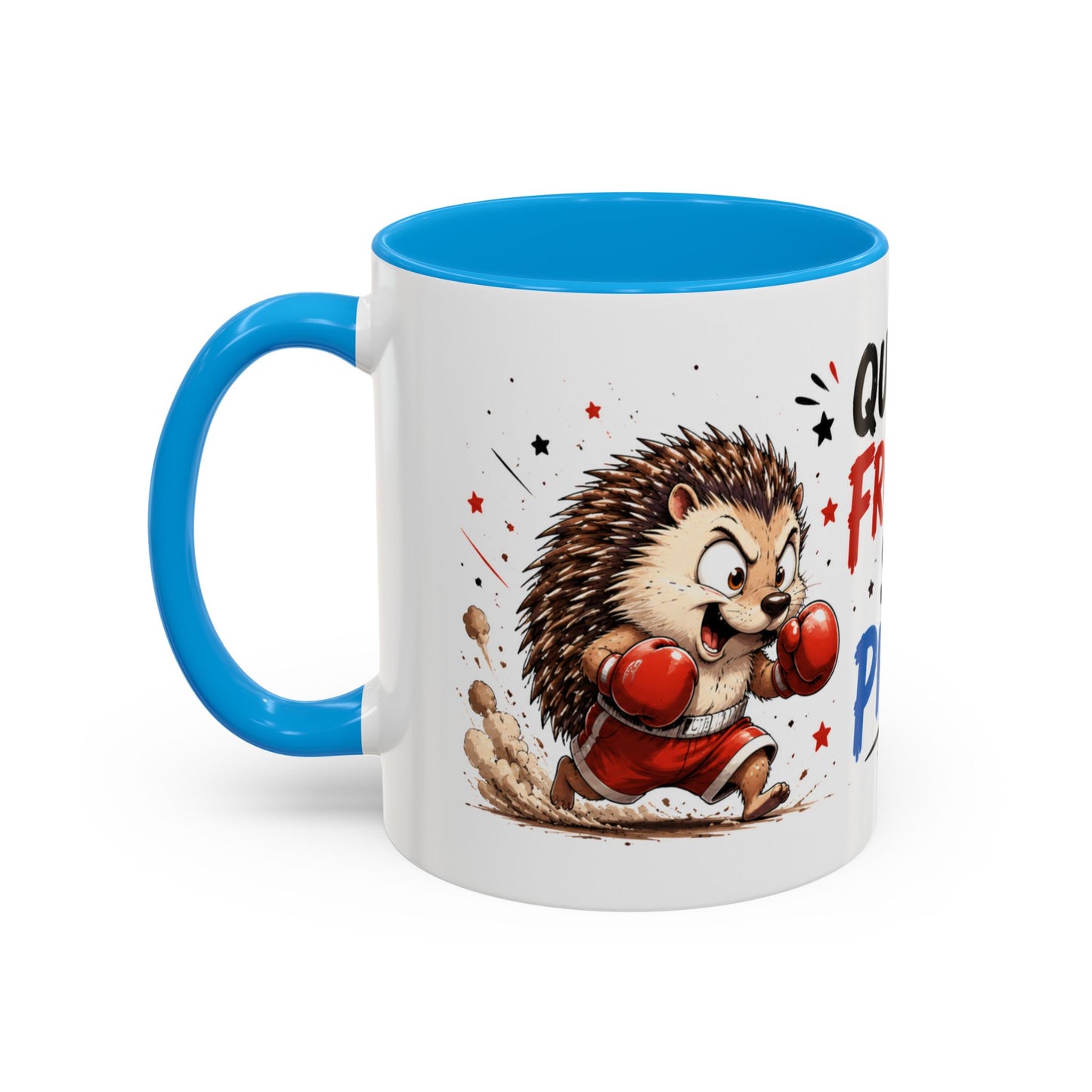 Tasse Qui S’y Frotte S’y Pique – Mug Hérisson Boxeur Humour – Cadeau Drôle Original 325ml