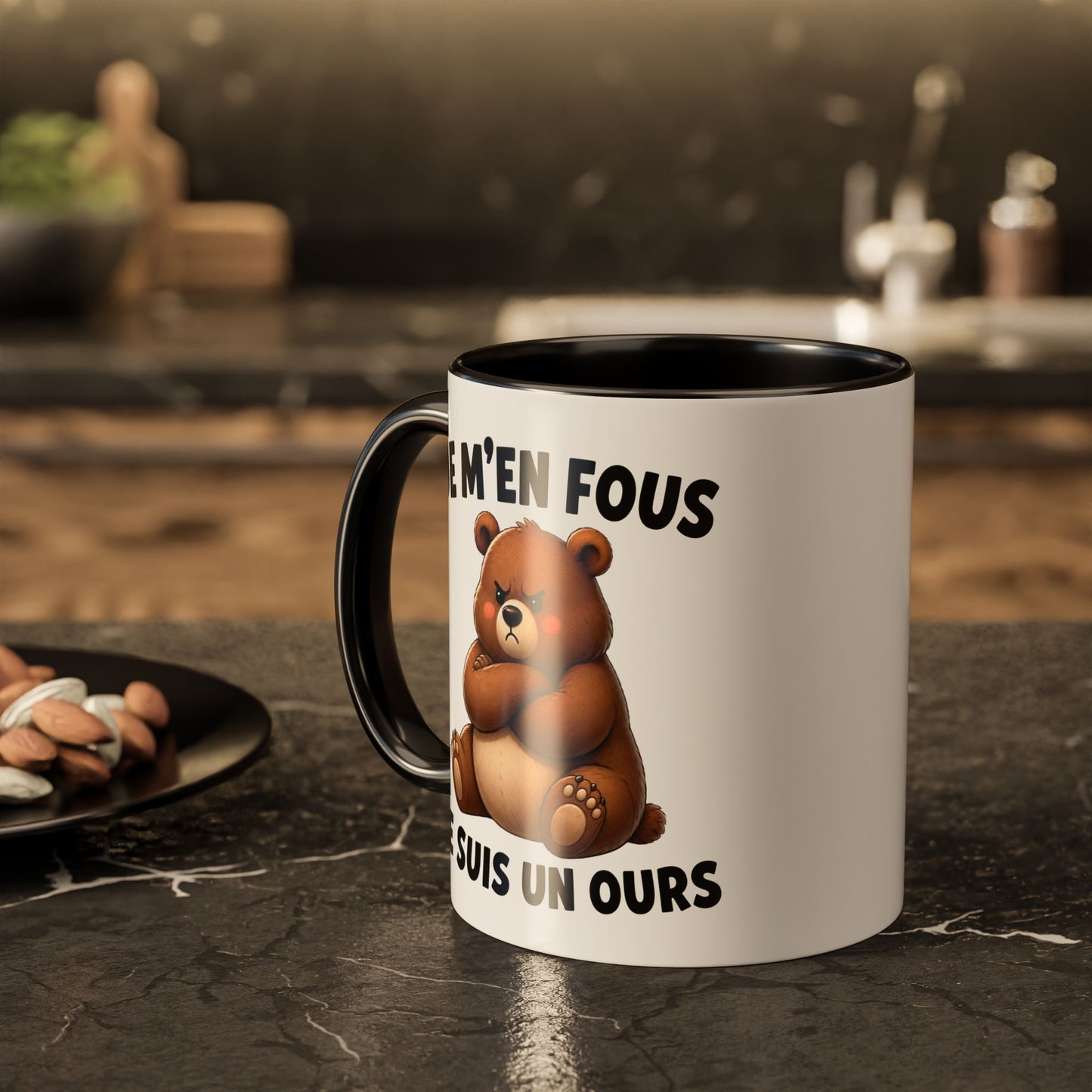 Tasse Je M’en Fous Je Suis un Ours – Mug Ours Humoristique – Cadeau Femme Homme Amoureux des Animaux 325ml