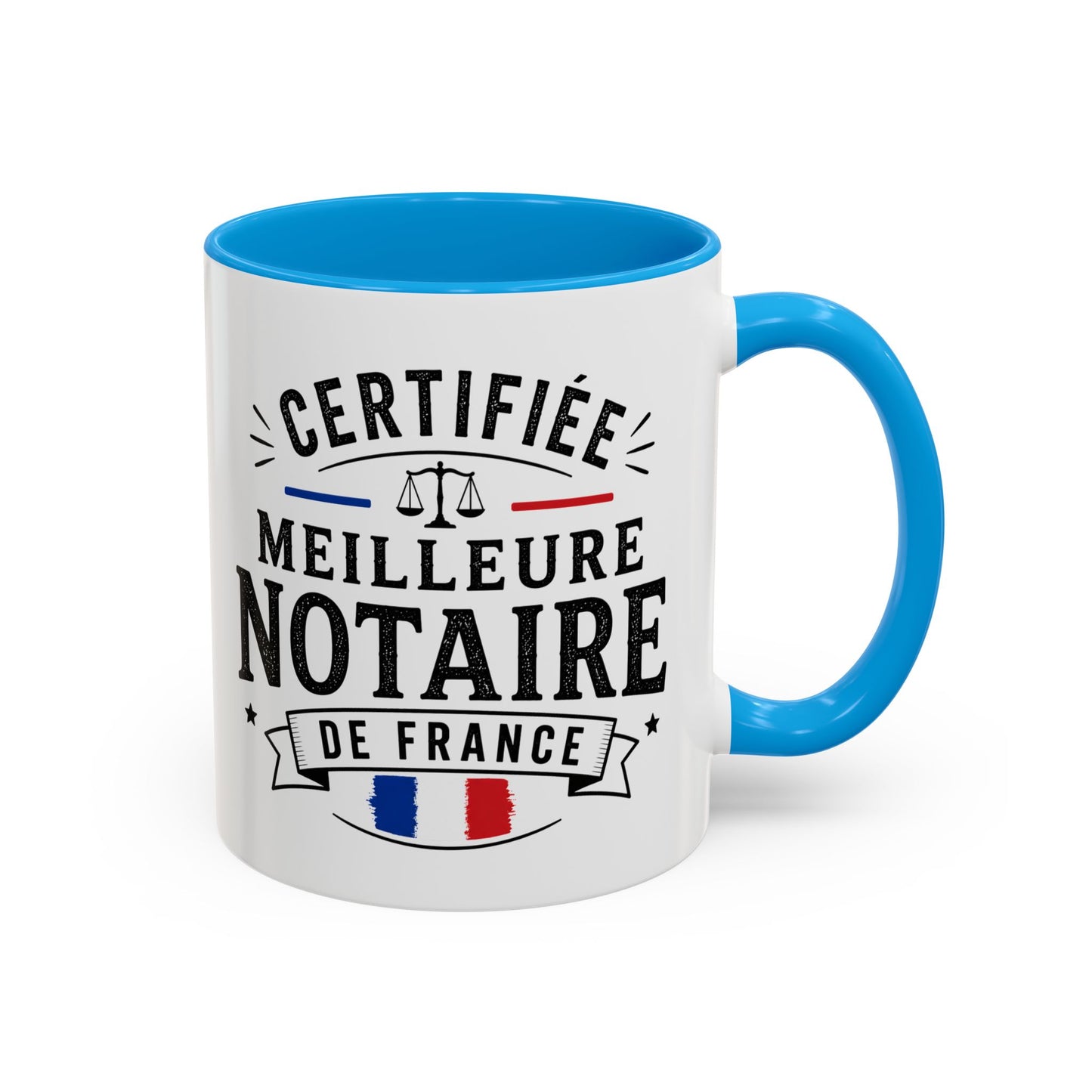 Mug Notaire Femme – Tasse Métier Juridique Justice Droit – Idée Cadeau Original Professionnelle France Noir Bleu Rouge