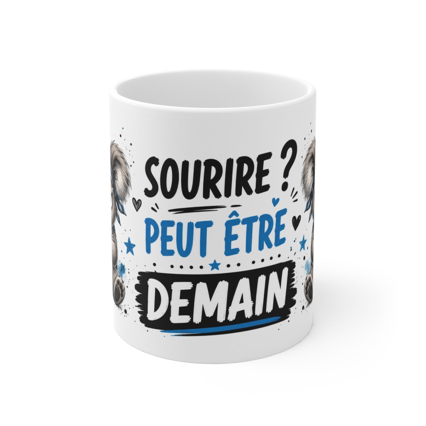 Tasse Sourire Peut Être Demain – Mug Koala Grognon Humour – Cadeau Homme Femme 325ml