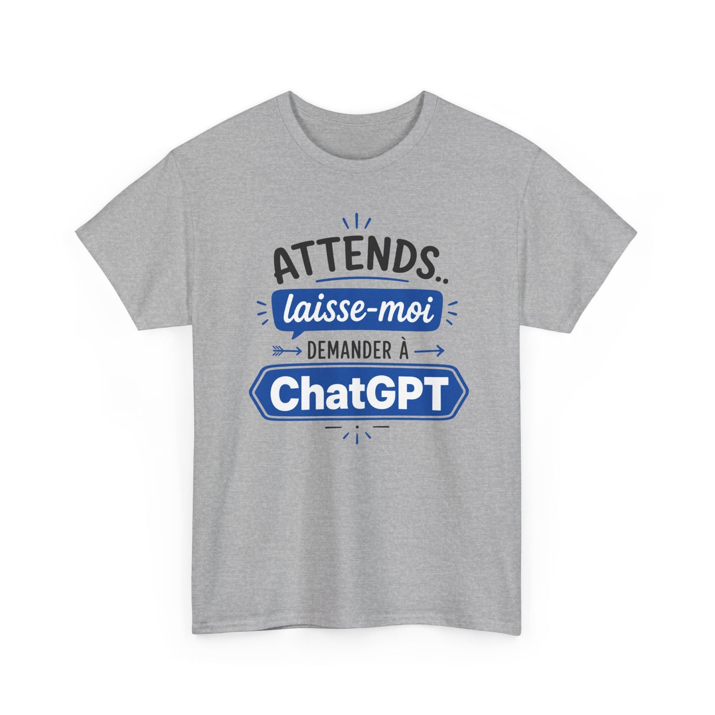 Tee-Shirt Humour Intelligence Artificielle – Attends Laisse-Moi Demander à l’IA – Cadeau Geek Informatique Homme et Femme