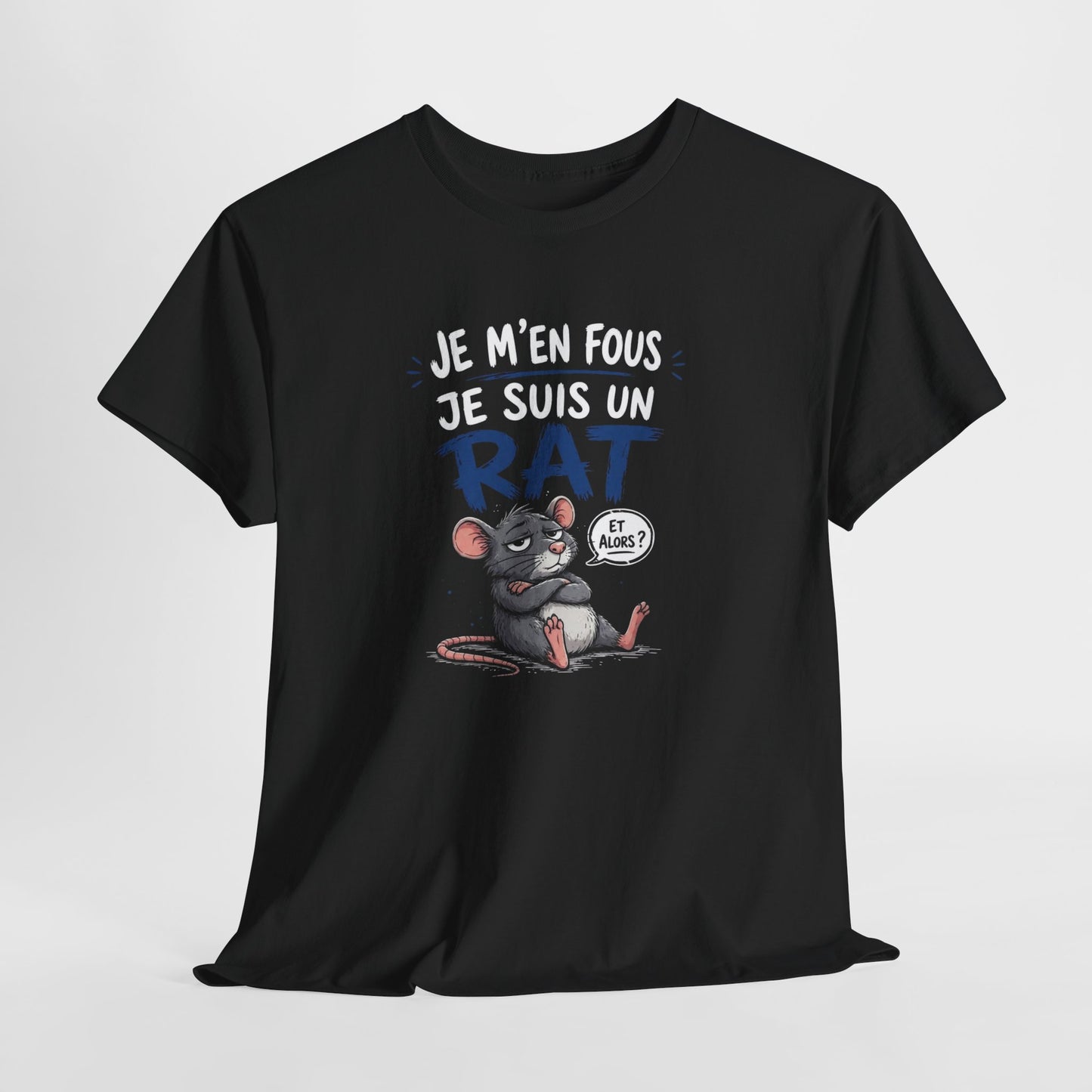 T-Shirt Humour Je M’en Fous Je Suis Un Rat – Tee Shirt Drôle Insolent Animal Cool – Cadeau Original Homme Femme