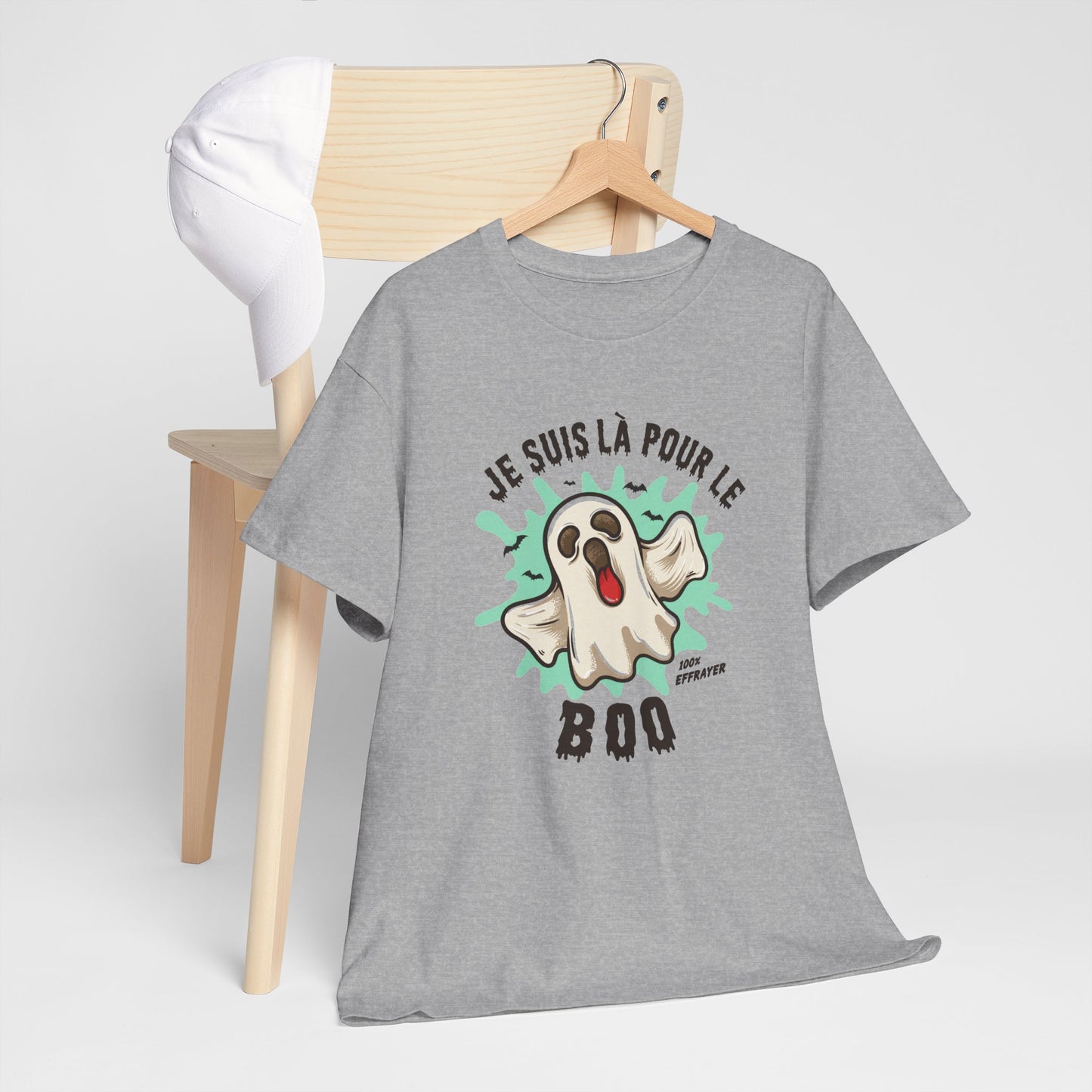 T-Shirt Halloween Homme et Femme – Fantôme Effrayant Humour – Cadeau Original Fête Halloween
