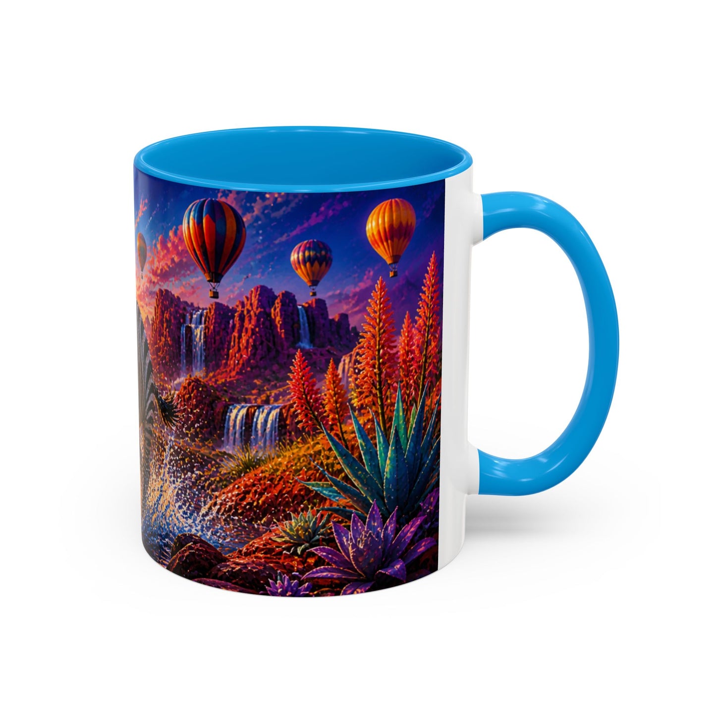 Tasse Zèbre Safari et Fleurs Exotiques – Mug Animal Sauvage Afrique – Design Artistique Coloré – Céramique 325ml