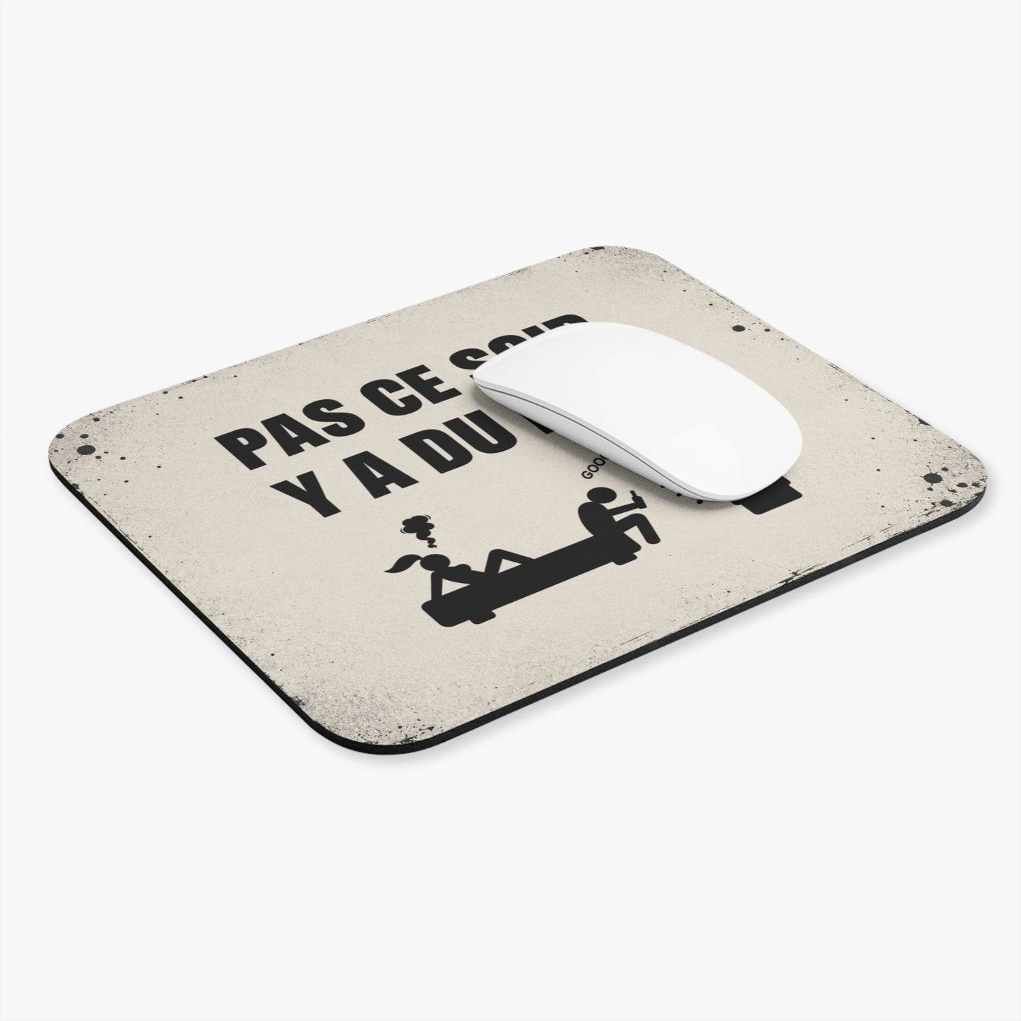 Tapis de Souris 22x18cm Humour Pas Ce Soir Y a du Foot Cadeau Fan de Football Homme Femme Bureau Télétravail