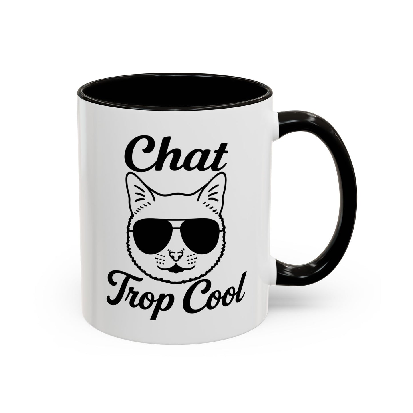 Tasse Chat Trop Cool Homme et Femme – Mug Chat avec Lunettes de Soleil – Cadeau Original pour Amoureux des Chats – Céramique 325 ml