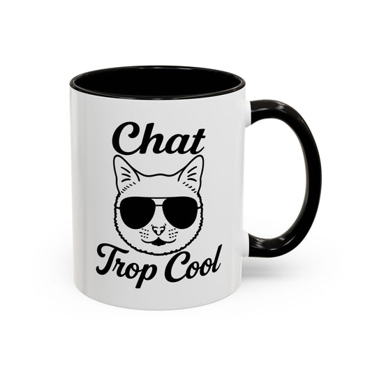 Tasse Chat Trop Cool Homme et Femme – Mug Chat avec Lunettes de Soleil – Cadeau Original pour Amoureux des Chats – Céramique 325 ml