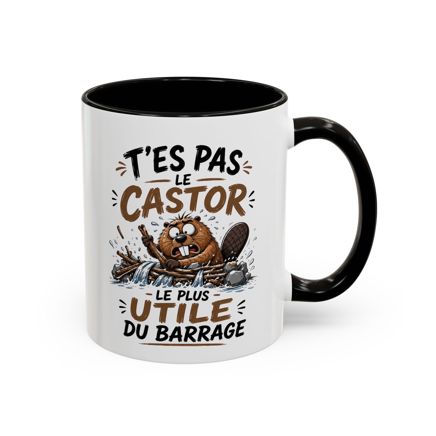Tasse Humoristique Castor – T’es Pas le Castor le Plus Utile du Barrage – Mug Drôle Animal 325ml
