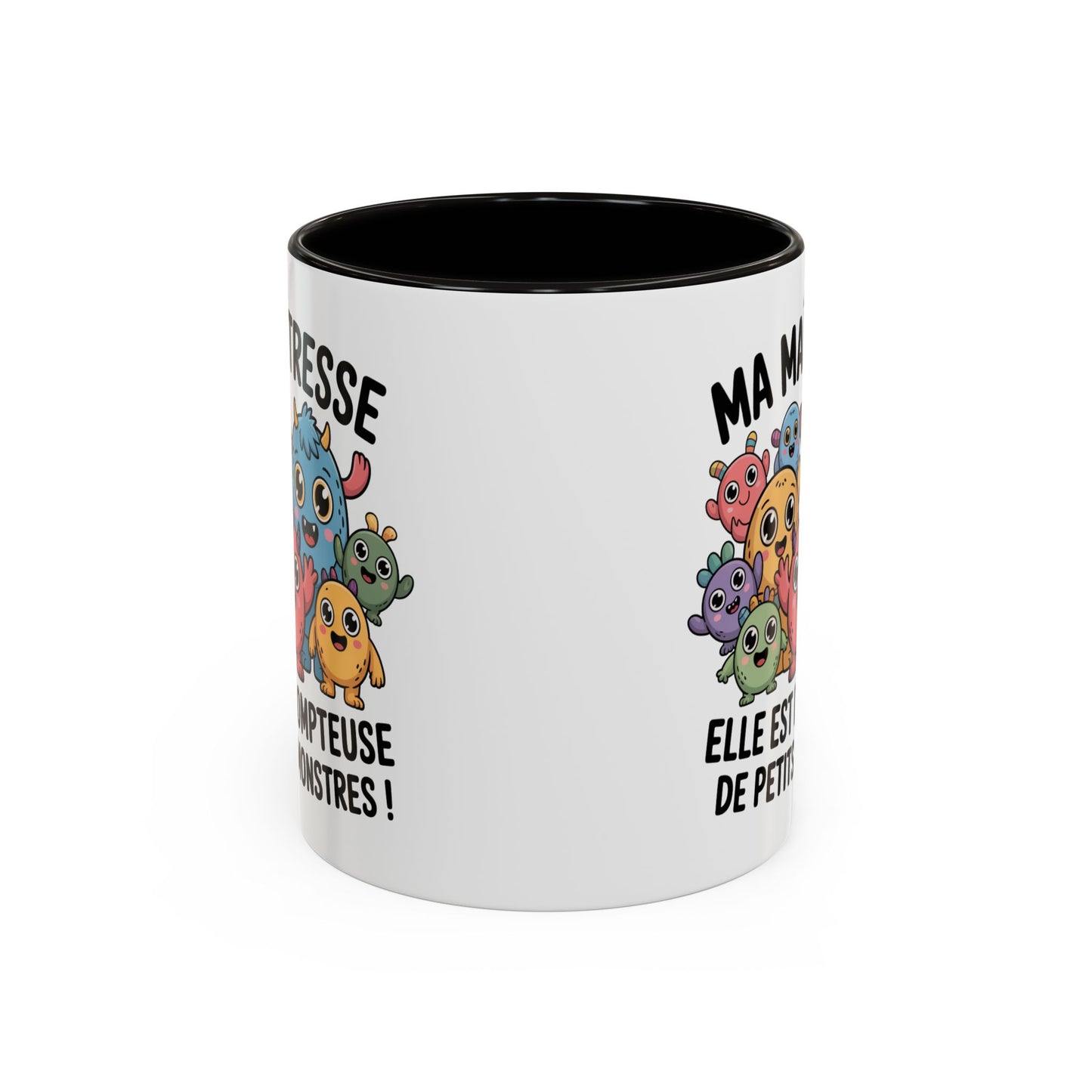 Tasse Maîtresse “Elle est dompteuse de petits monstres” – Mug Cadeau Maîtresse Drôle École – Cadeau
