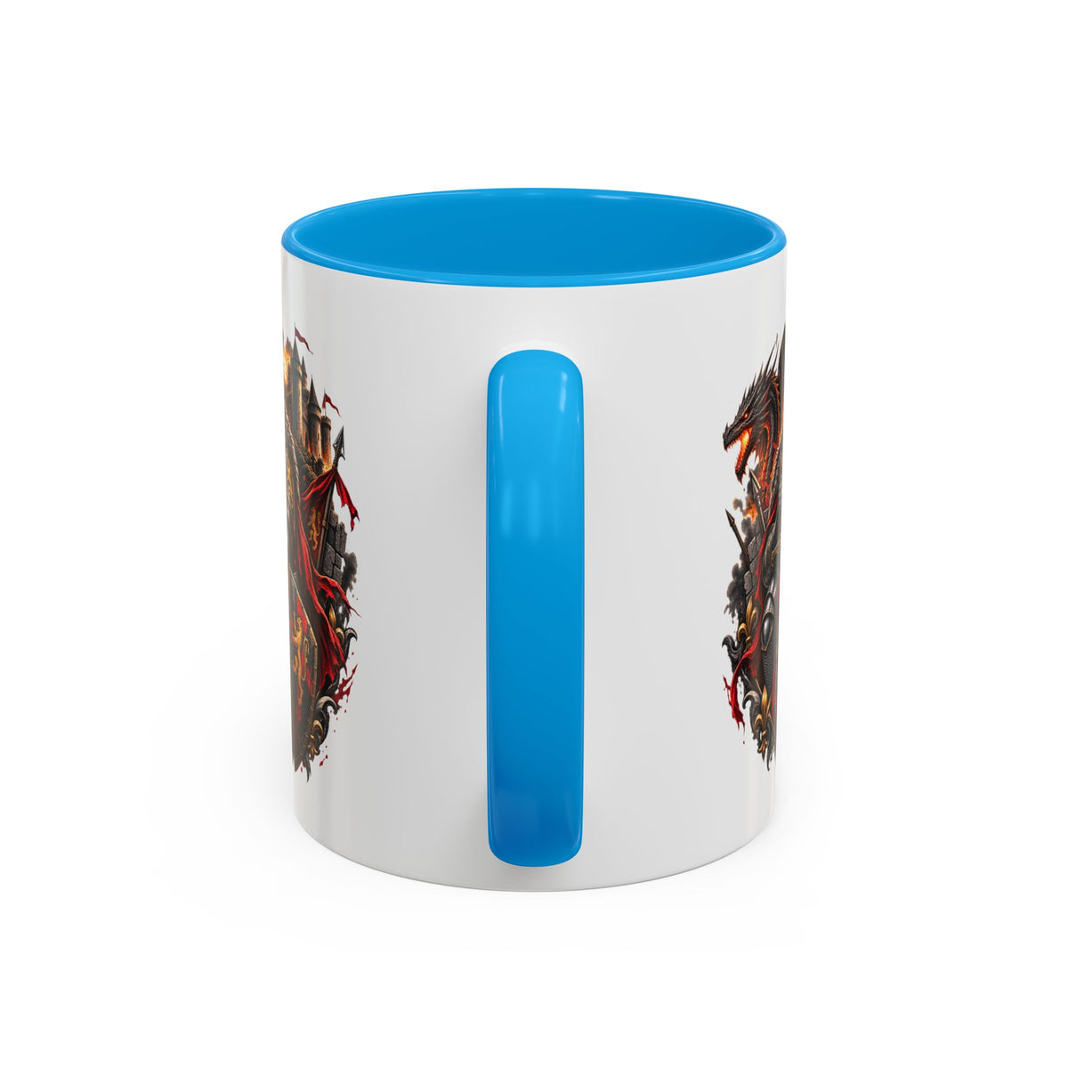 Mug Chevalier Médiéval Moyen âge– Guerrier Dragon et Château – Tasse Fantastique – Cadeau Original Homme