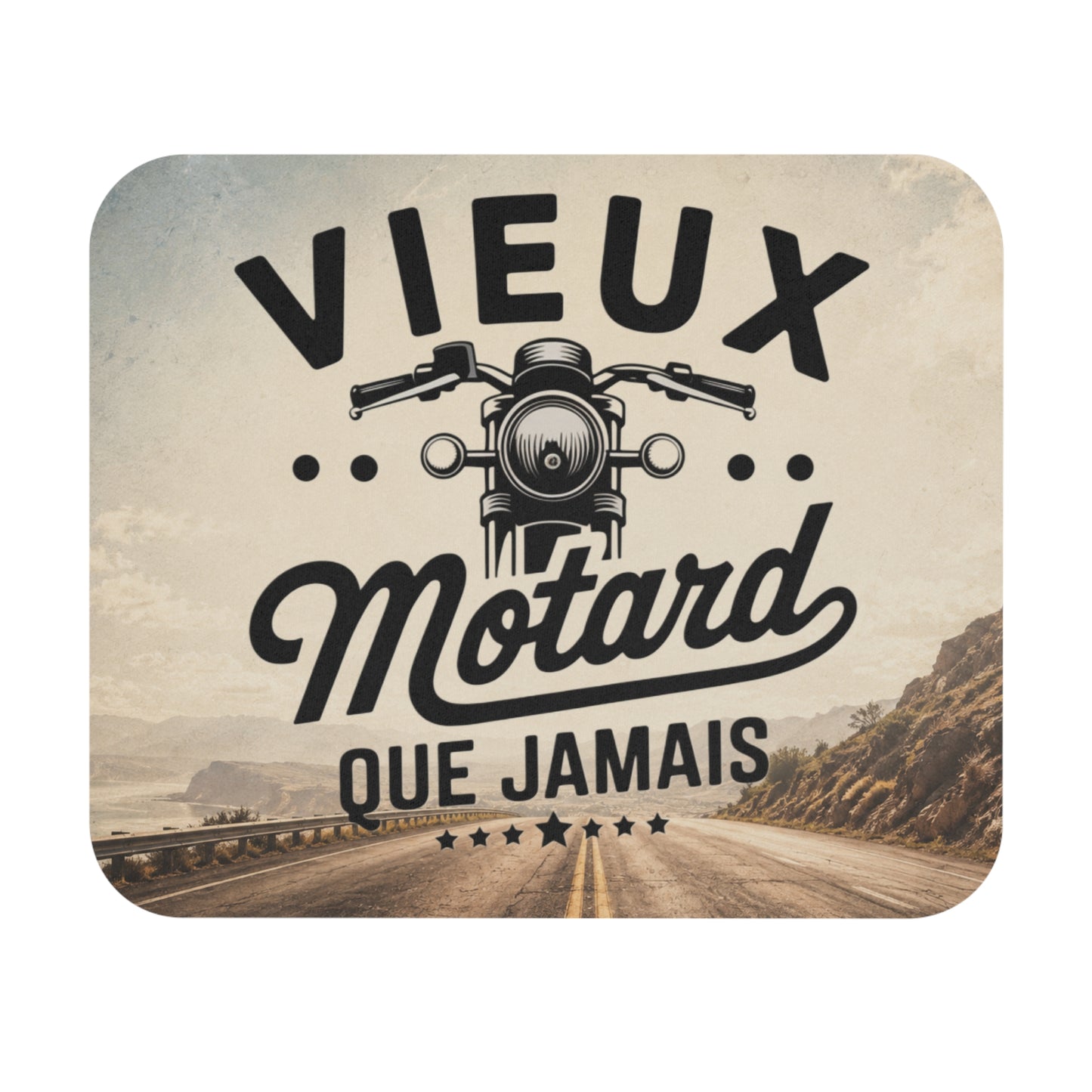 Tapis de Souris 22x18cm Vieux Motard Que Jamais Humour Moto Cadeau Motard Homme et Femme Passion Moto Bureau Gaming