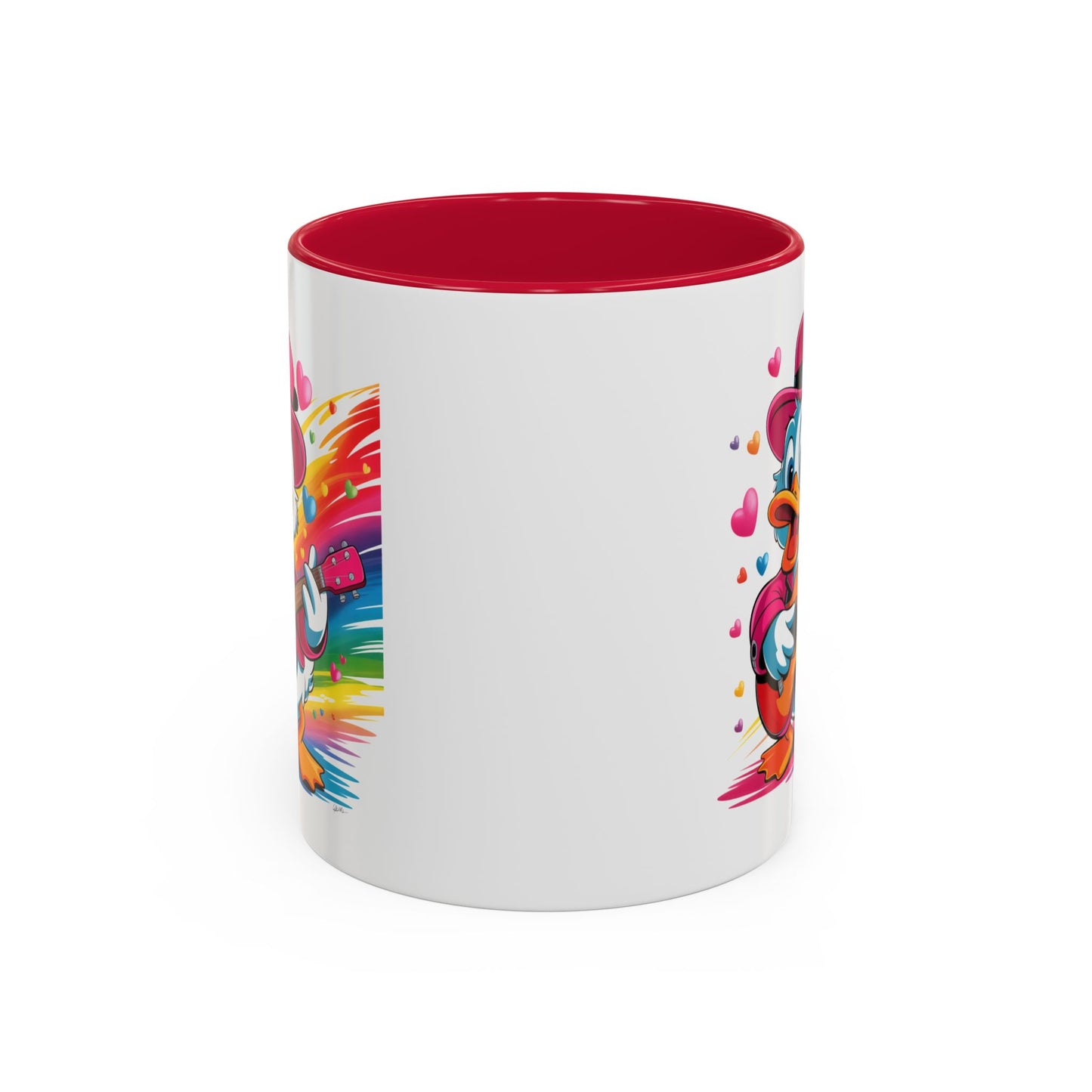 Mug Canard Musicien – Tasse Design Fun avec Guitare et Couleurs Arc-en-ciel – Cadeau Original 325ml