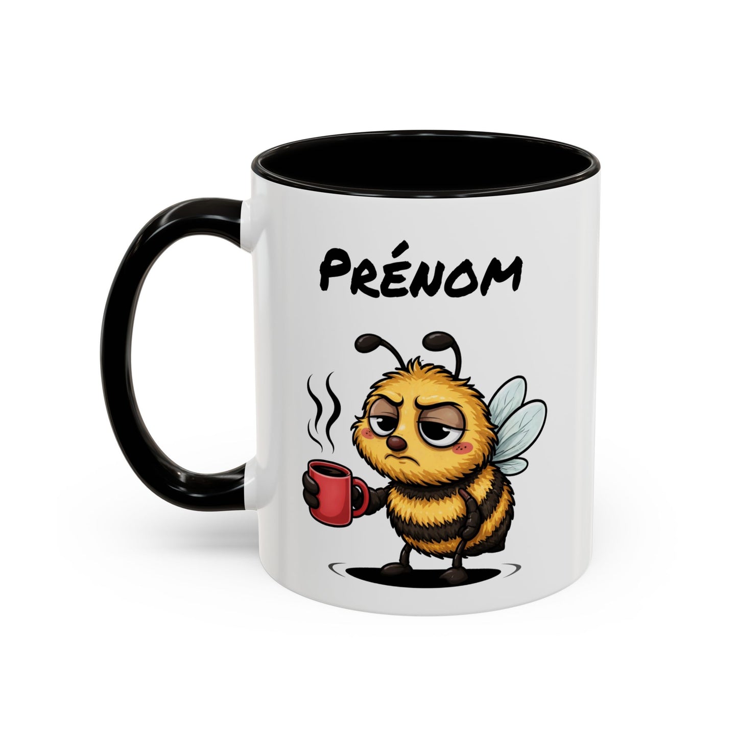 Tasse Abeille Café Personnalisable 325ml – Mug Céramique Humour Fatigue Réveil Prénom Cadeau Original
