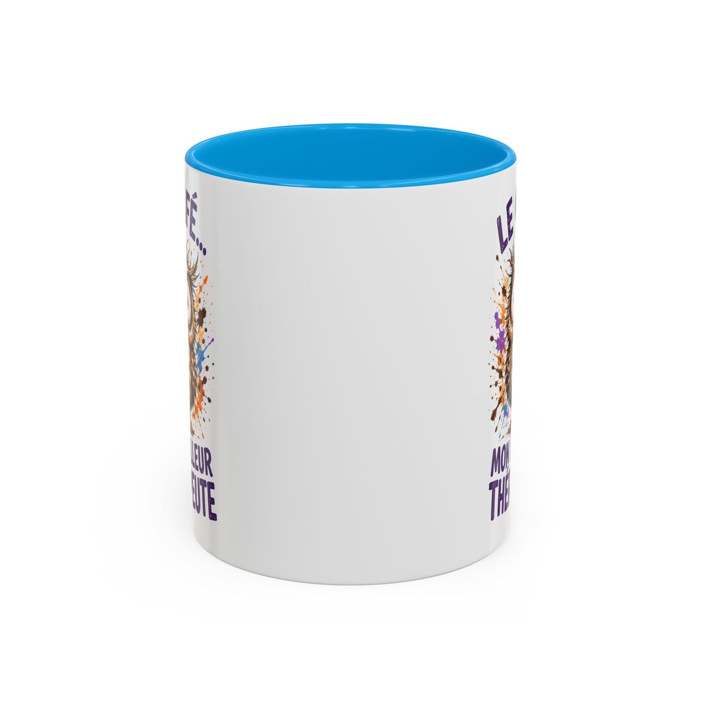 Tasse Chouette Drôle Homme Femme – Mug Le café mon meilleur thérapeute – Cadeau Humour Amateur de Café 325 ml