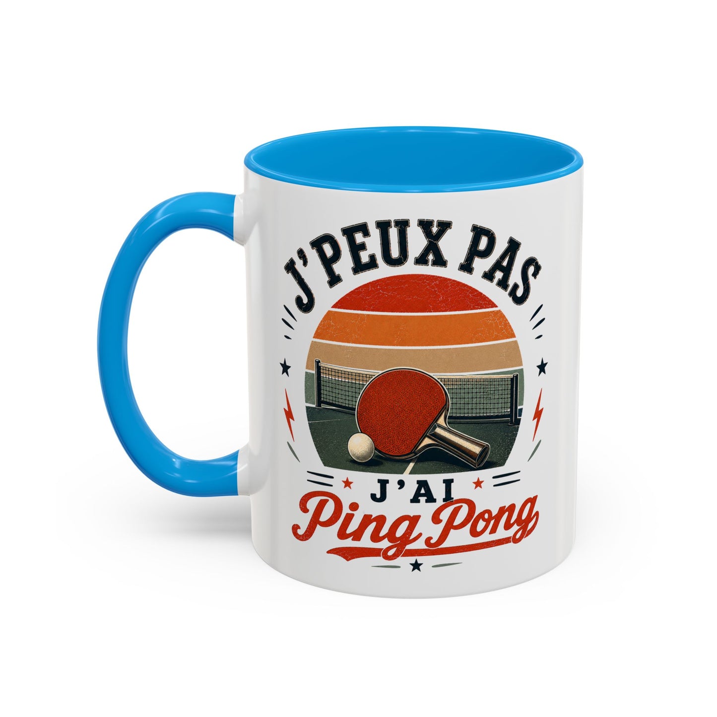 Tasse J’Peux Pas J’Ai Ping Pong – Mug Tennis de Table Vintage Humoristique – Cadeau Joueur Homme Femme 325ml
