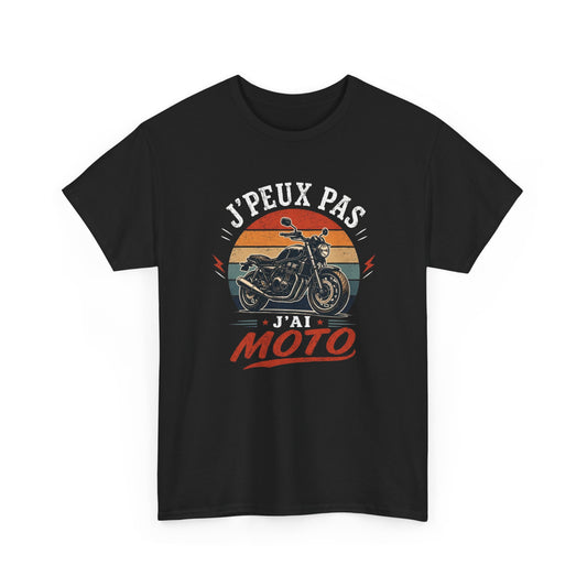 T-Shirt Moto Humour Homme Femme – J’Peux Pas J’Ai Moto – Tee Shirt Motard Vintage
