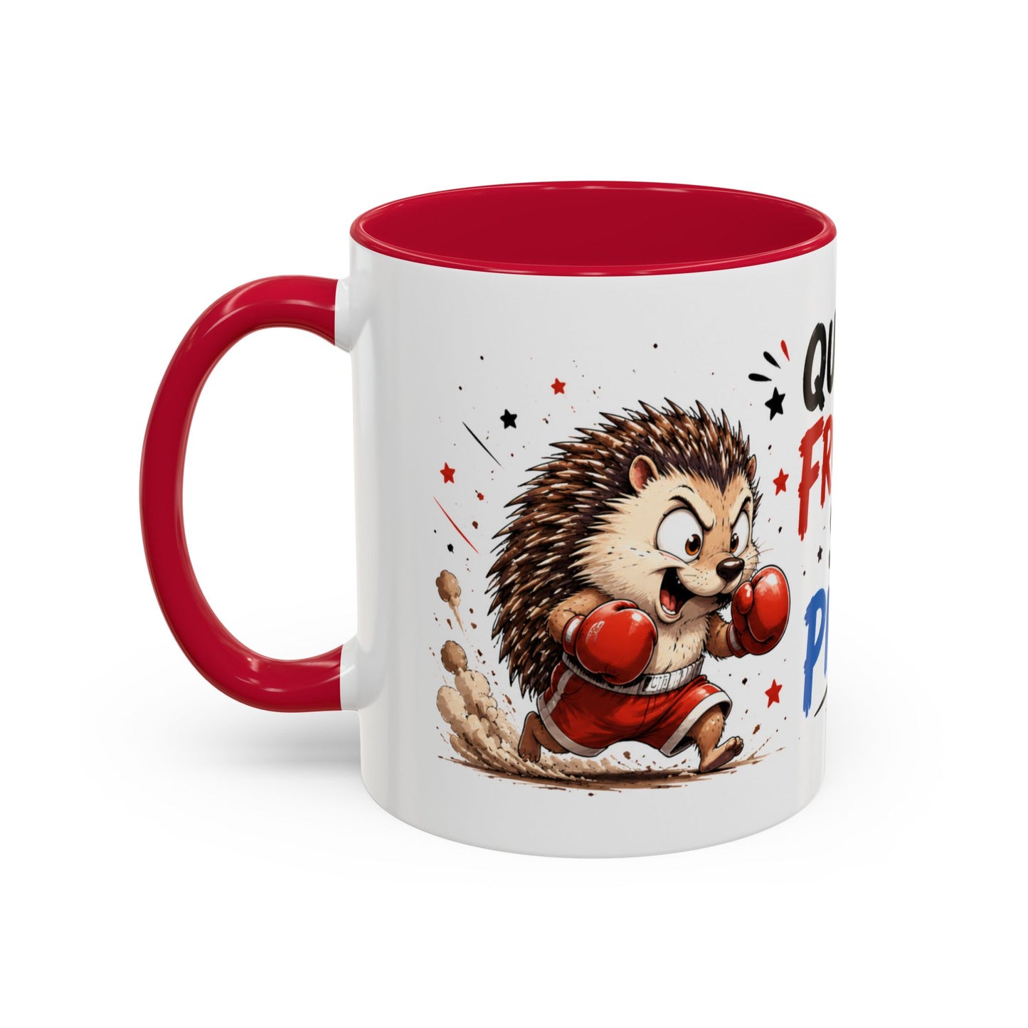 Tasse Qui S’y Frotte S’y Pique – Mug Hérisson Boxeur Humour – Cadeau Drôle Original 325ml