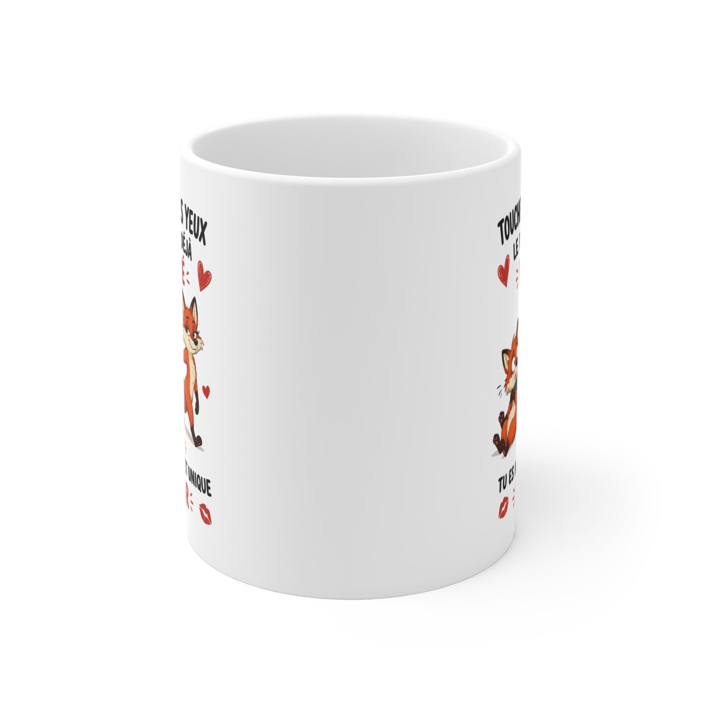 Tasse Couple Renard Humour – Mug Animaux Amoureux Romantique – Cadeau Couple Original 325ml