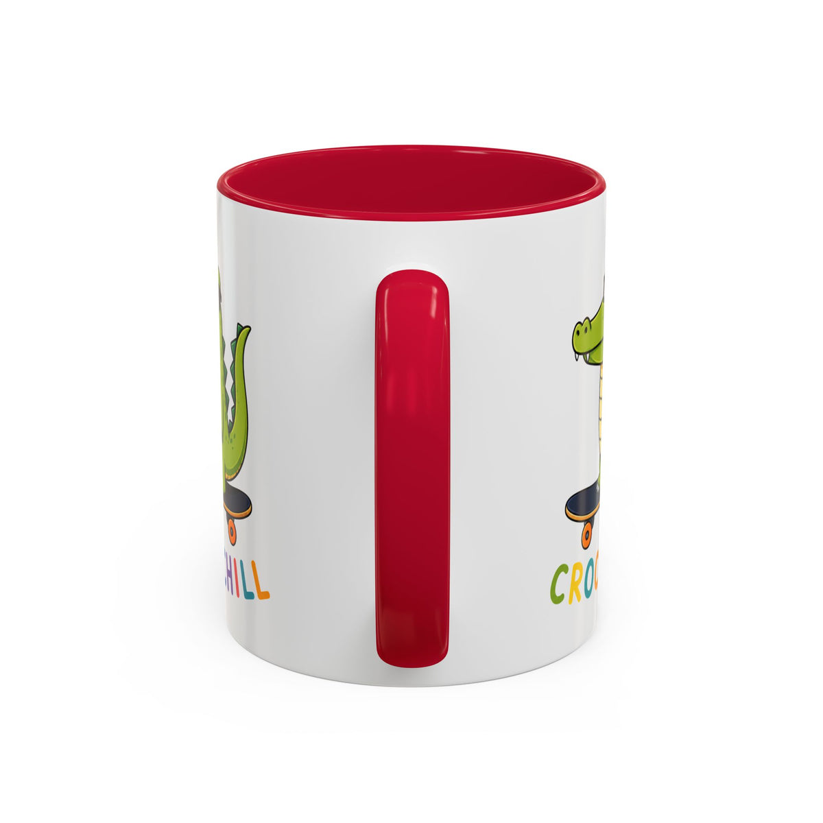 Mug Crocochill – Crocodile sur Skateboard – Tasse Humour Crocodile – Cadeau Original Homme Femme Noir Bleu Rouge