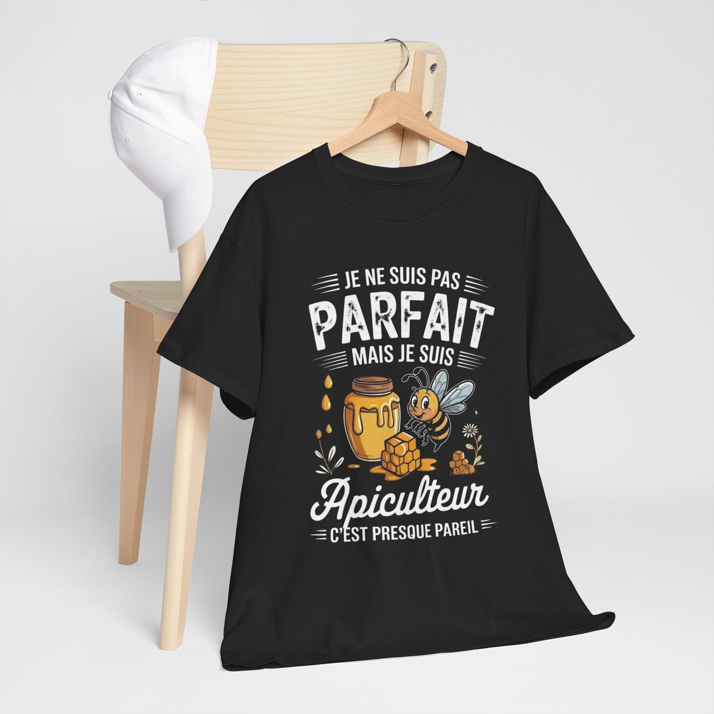 Tee Shirt Je Ne Suis Pas Parfait Mais Je Suis Apiculteur – T-Shirt Humour Abeille Miel – Cadeau Homme Femme Apiculture