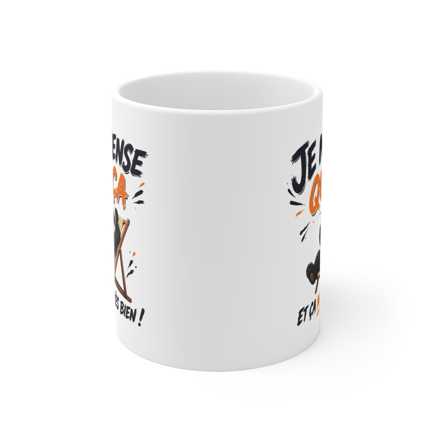 Tasse Je Ne Pense Qu’à Ça Et Ça Me Va Très Bien – Mug Panda Humour Homme Femme – Cadeau Drôle 325ml