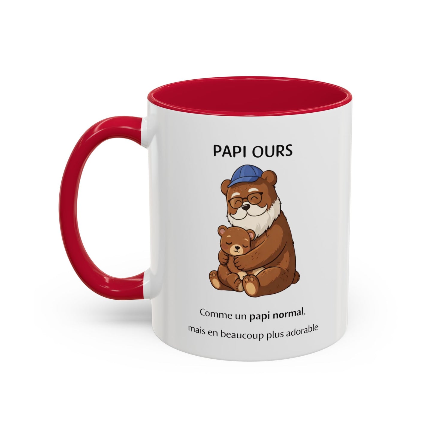 Tasse Papi Ours 325ml – Mug Céramique Cadeau Grand-Père Animal Mignon Famille Idée Originale