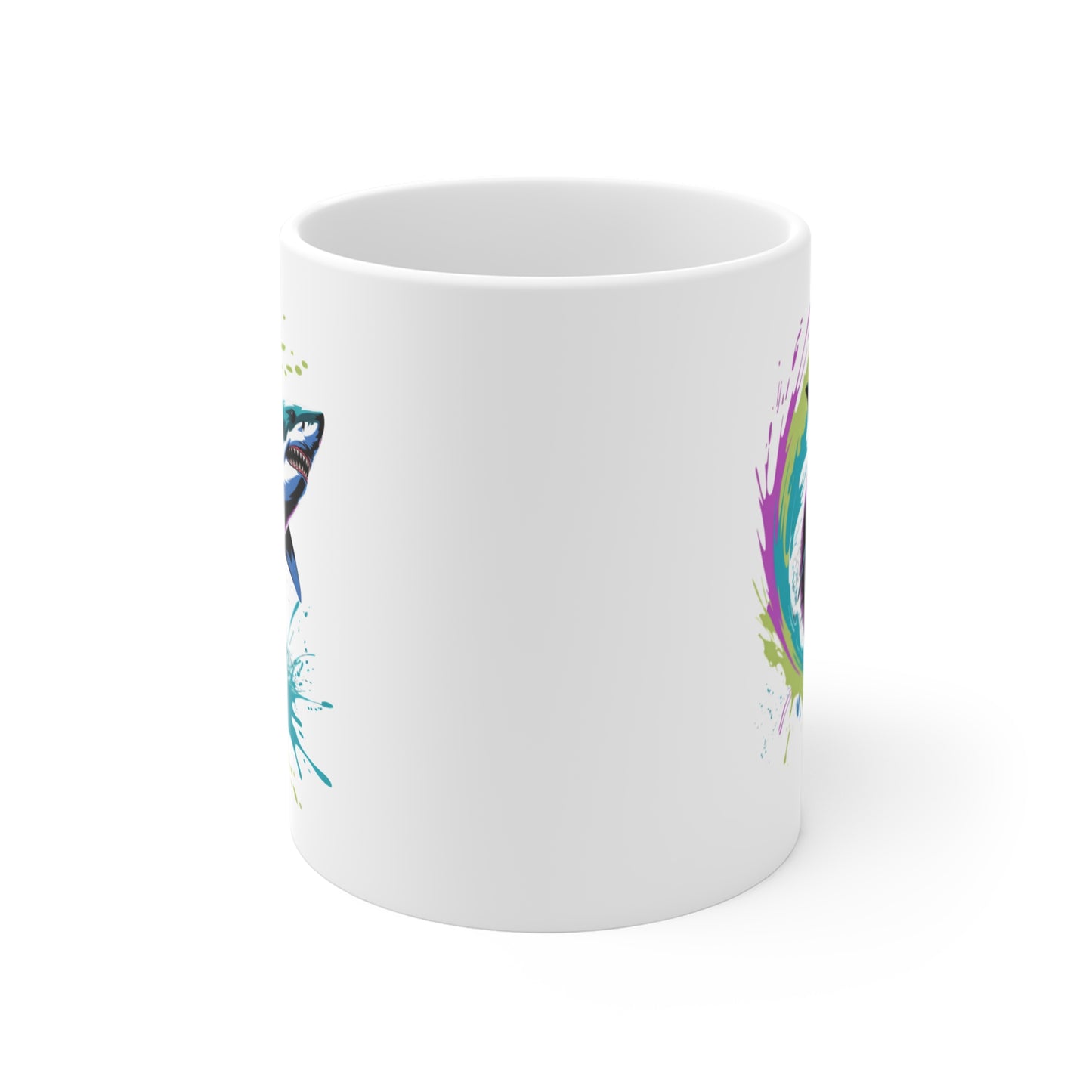 Tasse Requin Colorée – Mug Océan Graphique – Cadeau Animal Marin Surf 325ml