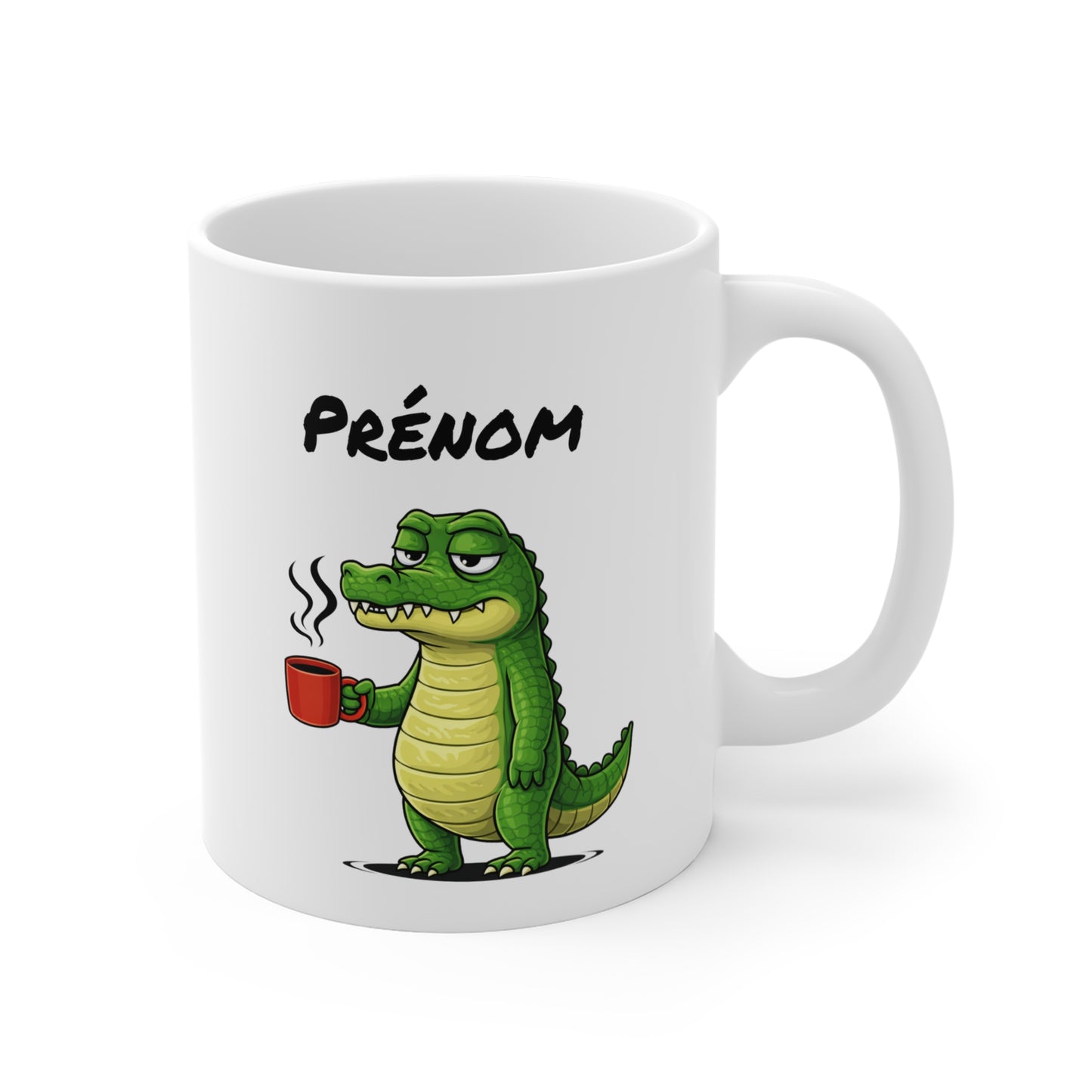Mug Crocodile Personnalisable 325ml – Tasse Café Humour Animal Drôle Matin Difficile Cadeau Original