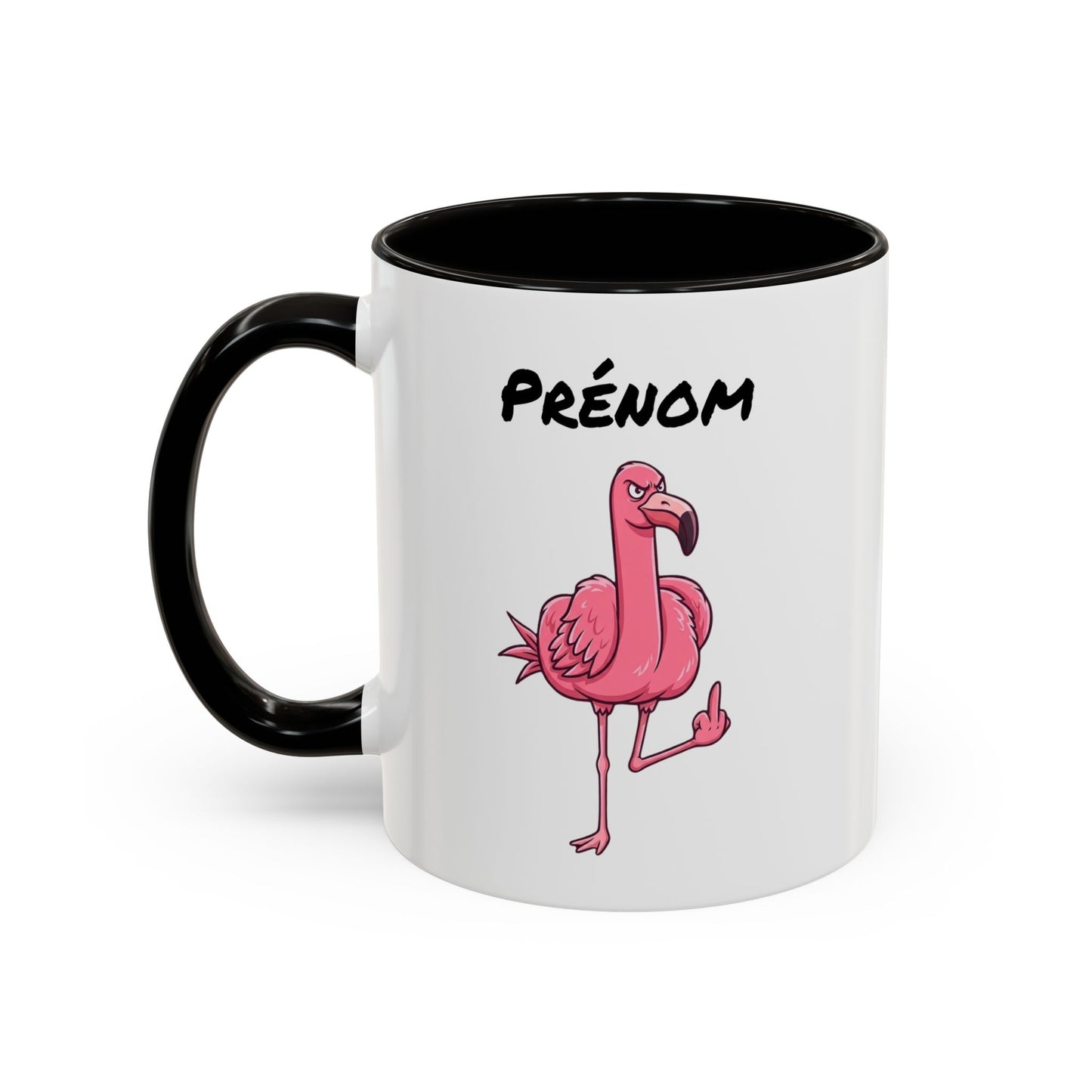 Tasse Flamant Rose Personnalisable avec Prénom – Mug Humoristique Flamant Original – Cadeau Fun Adulte – Céramique 325ml