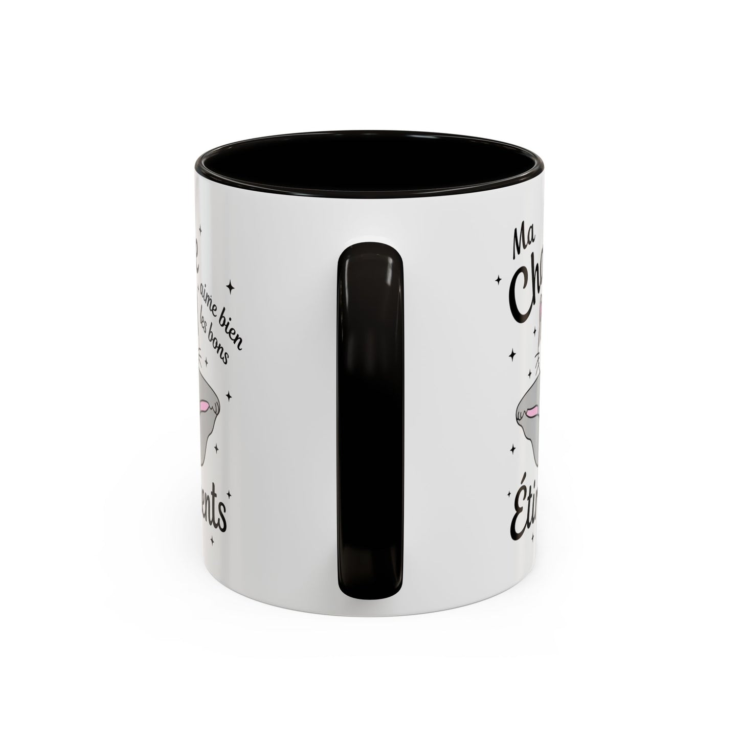 Tasse Humour Femme – Mug Drôle Chat Yoga Étirements – Cadeau Original pour Femme Amie Collègue Anniversaire 325 ml
