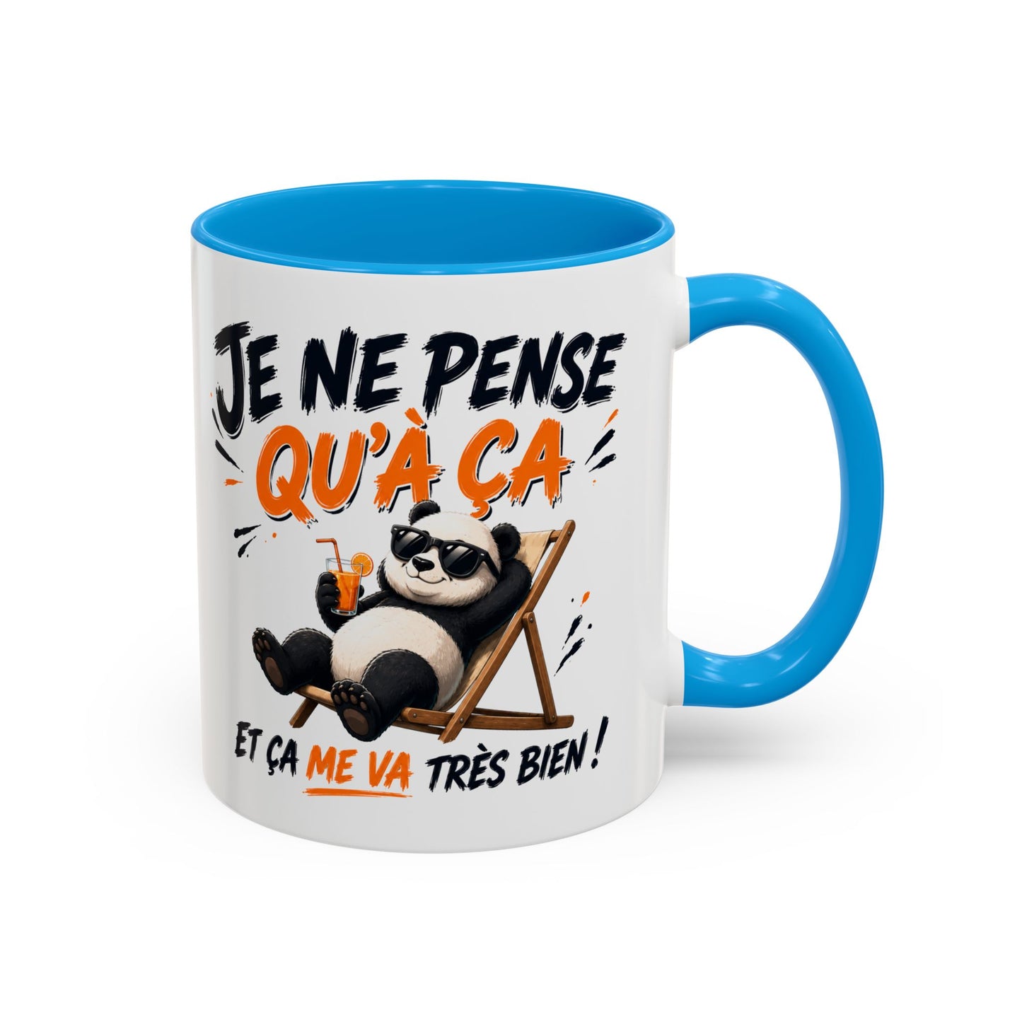 Tasse Je Ne Pense Qu’à Ça – Mug Panda Relax et Humour – Cadeau Original Détente 325ml