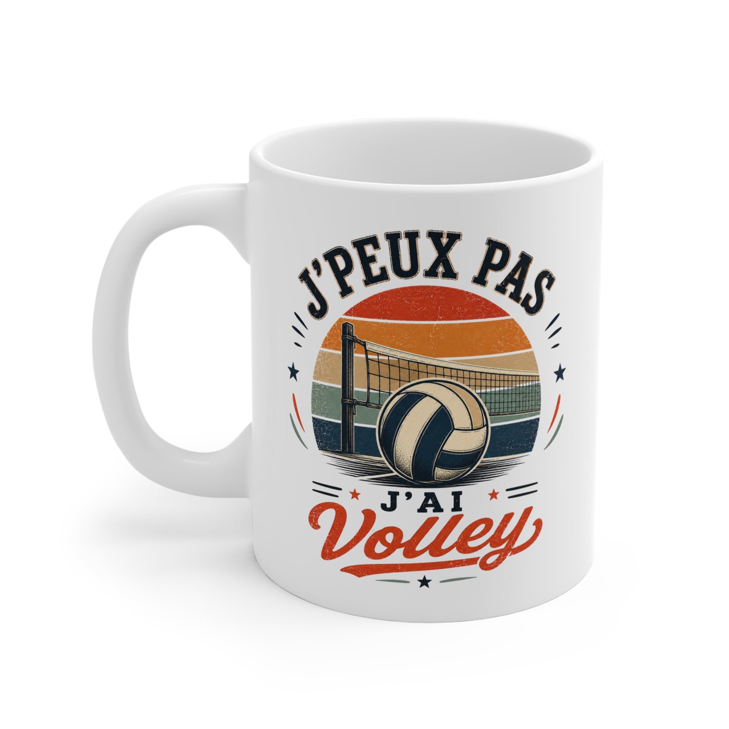 Tasse J’Peux Pas J’Ai Volley – Mug Humour Volleyball Vintage – Cadeau Sport Homme Femme 325ml