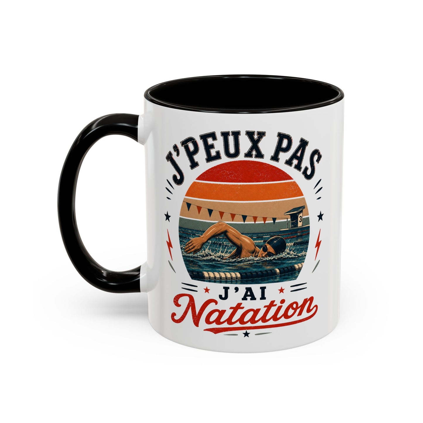 Tasse J’Peux Pas J’Ai Natation – Mug Nageur Vintage Humoristique – Cadeau Passion Natation Homme Femme 325ml