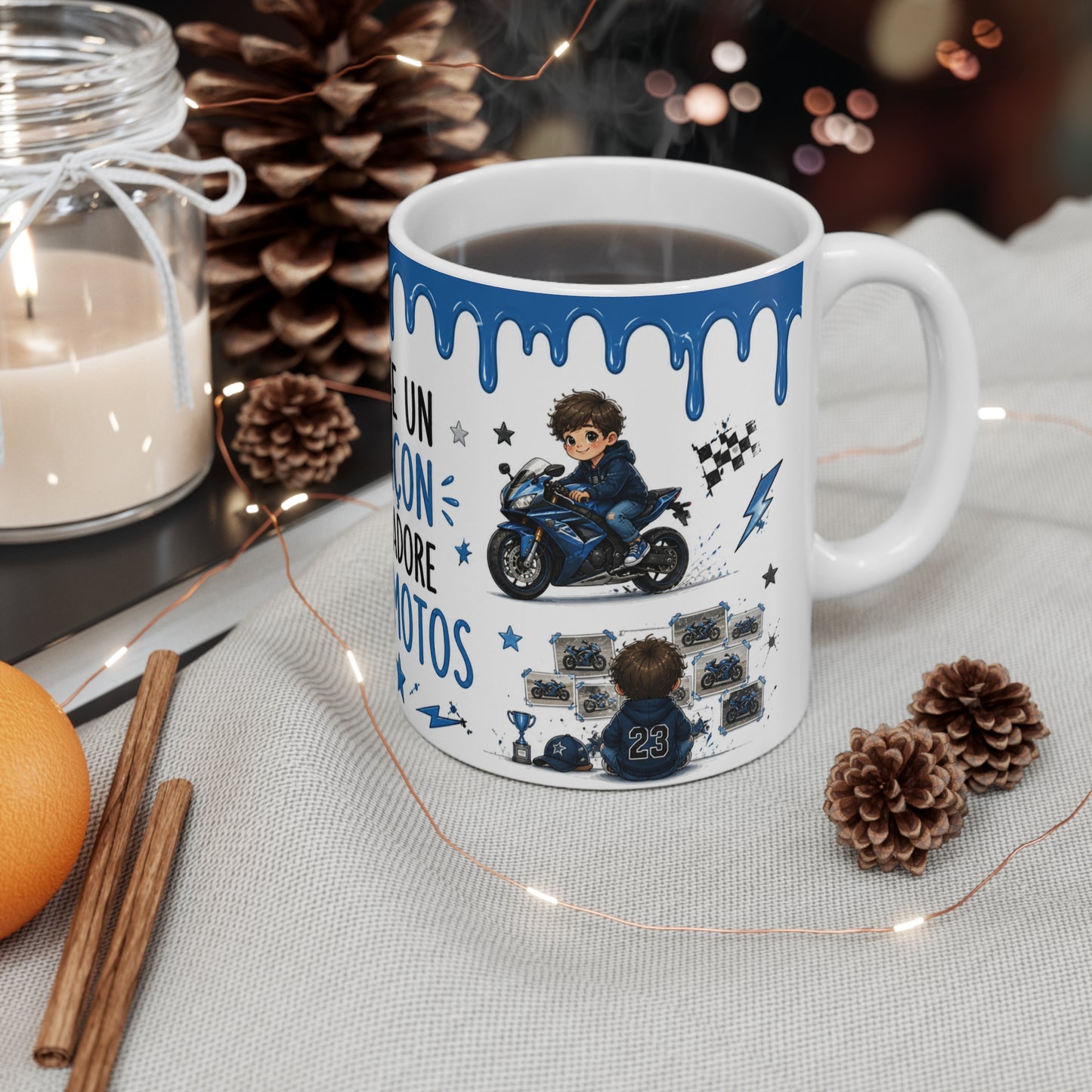 Tasse Juste Un Garçon Qui Adore Les Motos – Mug Moto Sport Kawaii Pilote Course Superbike Cadeau Garçon Enfant Passion Moto 325ml