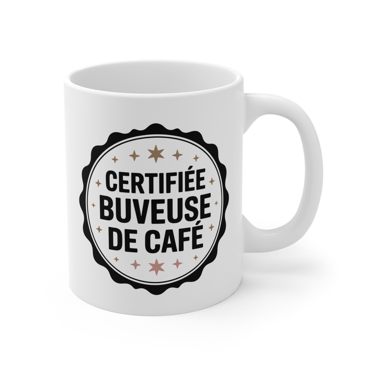 Mug Buveuse de Café – Tasse Céramique 325ml Certifiée Amateur Café – Cadeau Original Femme