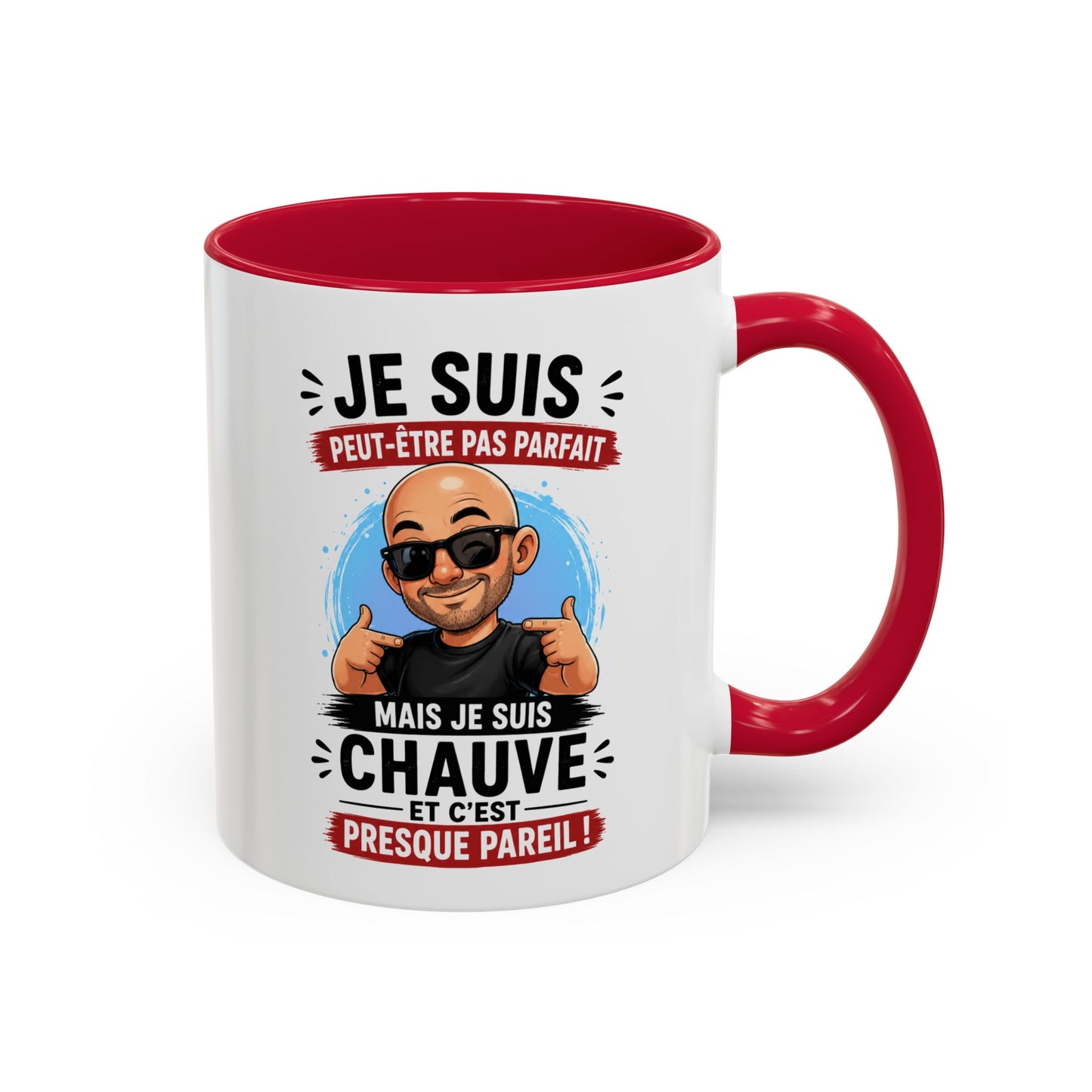 Tasse Je Suis Peut-Être Pas Parfait Mais Je Suis Chauve – Mug Humour Homme Chauve – Cadeau Homme 325ml