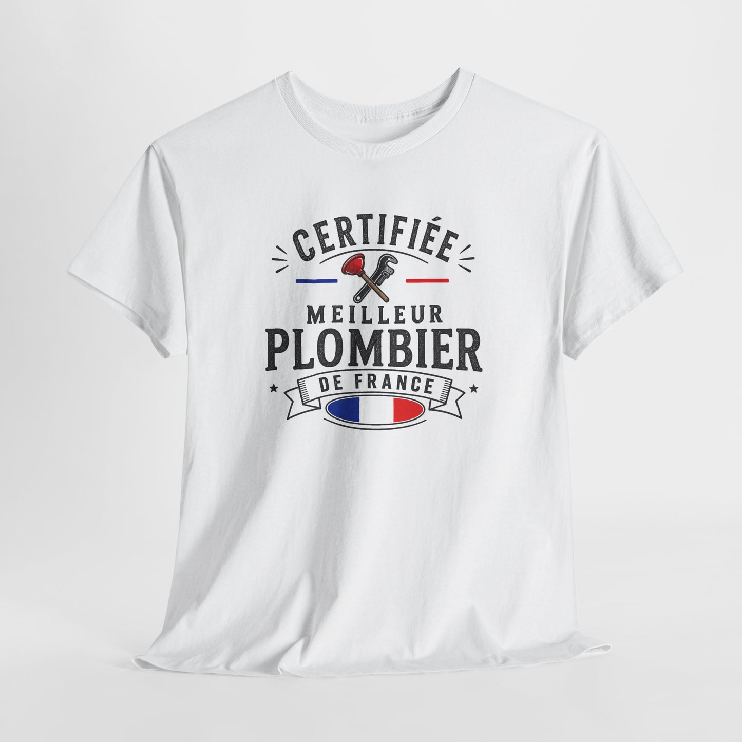 Tee Shirt Plombier Homme et Femme – Certifié Meilleur Plombier de France – T-Shirt Métier Cadeau Original