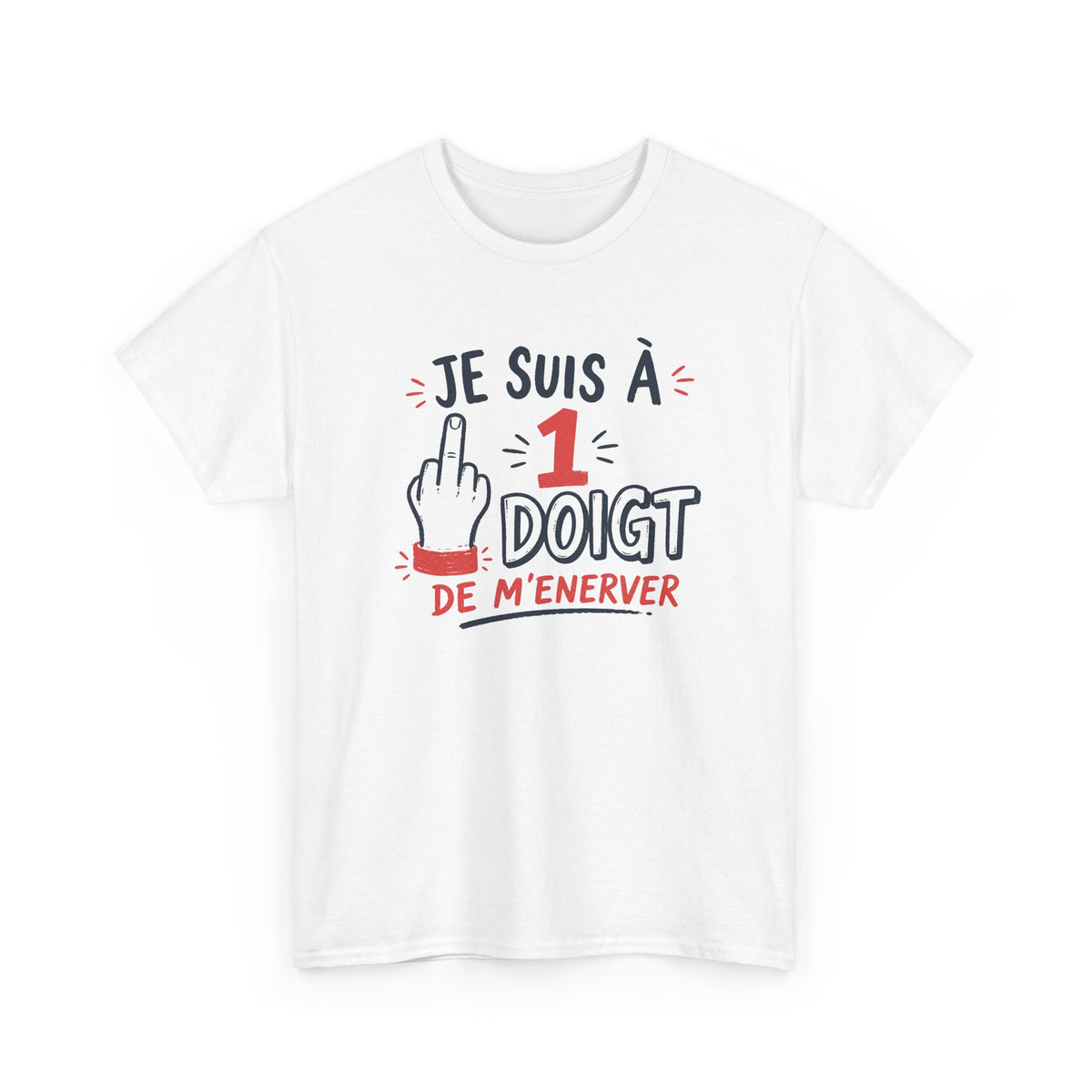 Tee Shirt Humour Homme – Je Suis à 1 Doigt de M’énerver – T-Shirt Drôle Sarcastique Cadeau Homme