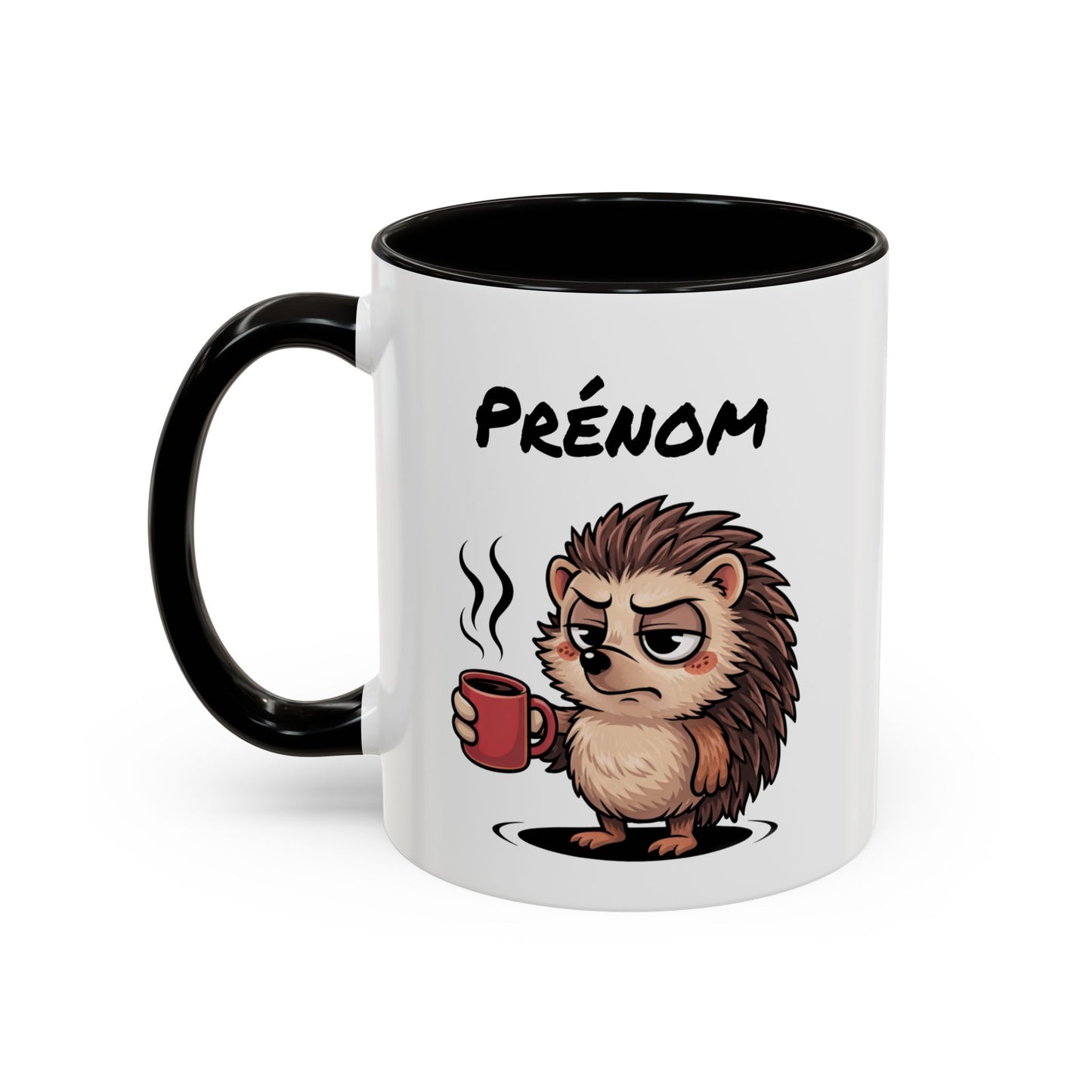 Tasse Hérisson Café Personnalisable 325ml – Mug Céramique Humour Réveil Matin Prénom Cadeau Original