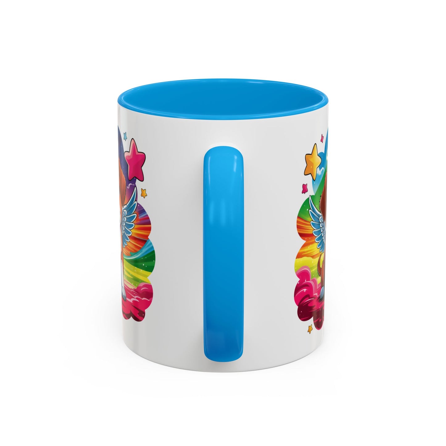 Mug Chiot Ange avec Ailes et Halo – Tasse Kawaii Colorée Cadeau Original Amoureux des Chiens – Céramique 325ml