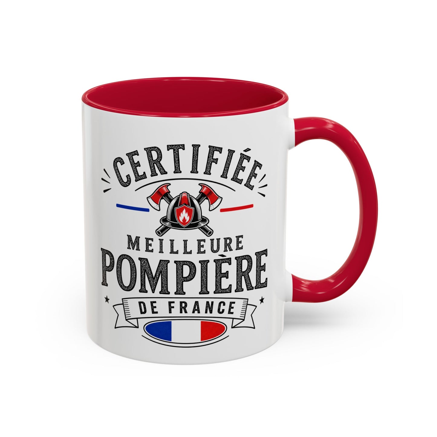 Mug Pompière Femme – Certifiée Meilleure Pompière de France – Tasse Métier – Cadeau Original Femme Pompier