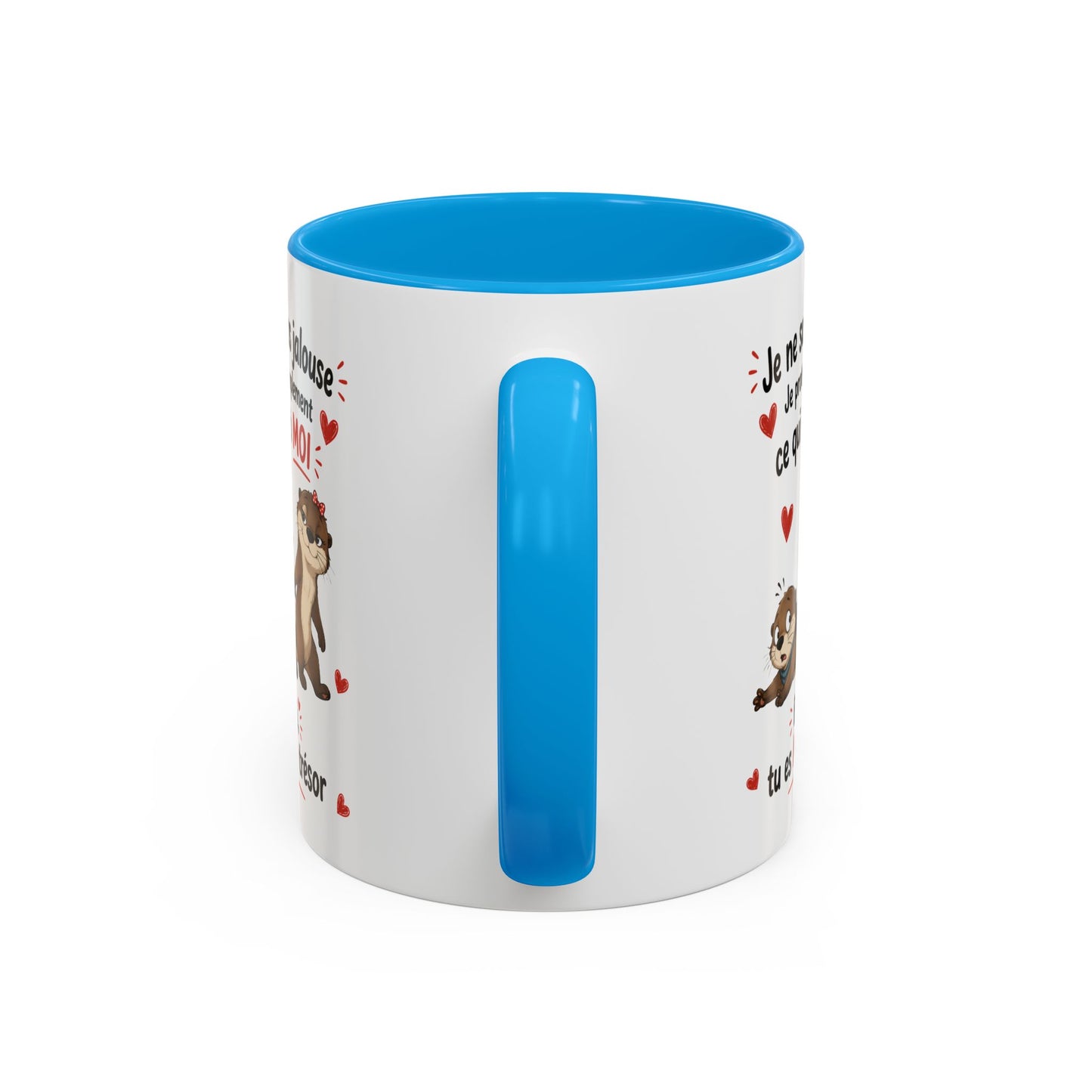 Tasse Je Ne Suis Pas Jalouse Je Protège Simplement Ce Qui Est À Moi – Mug Couple Loutre Humour Amour 325ml