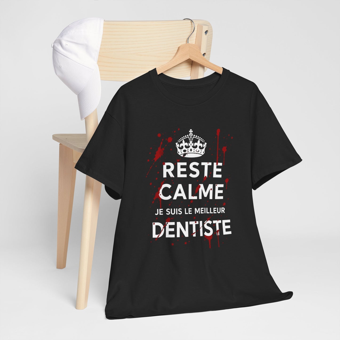 Tee-Shirt Reste Calme Je Suis Le Meilleur Dentiste – Cadeau Dentiste Humour Profession Dentaire Homme Femme Adulte Cabinet Dentaire