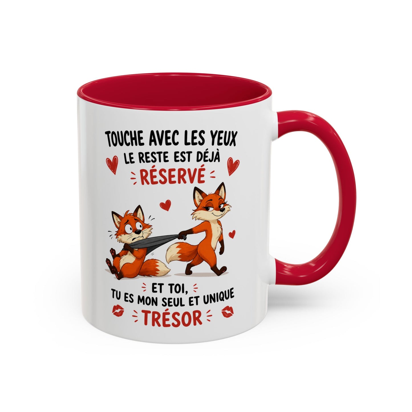 Tasse Renard Couple Humour – Mug Animaux Amoureux Drôle – Cadeau Couple Original 325ml