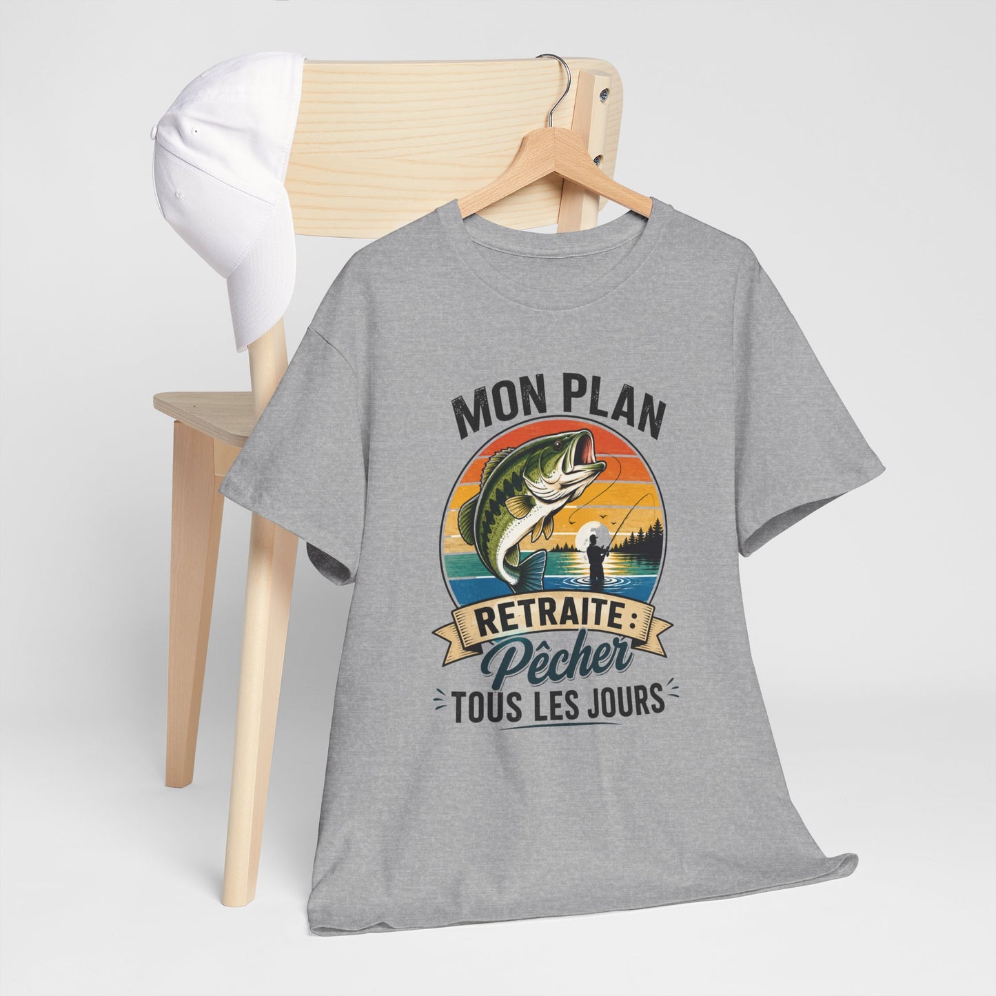 T-Shirt Retraite Homme Pêche – Cadeau Retraité Pêcheur – Passion Pêche Poisson  – Idée Cadeau Départ en Retraite